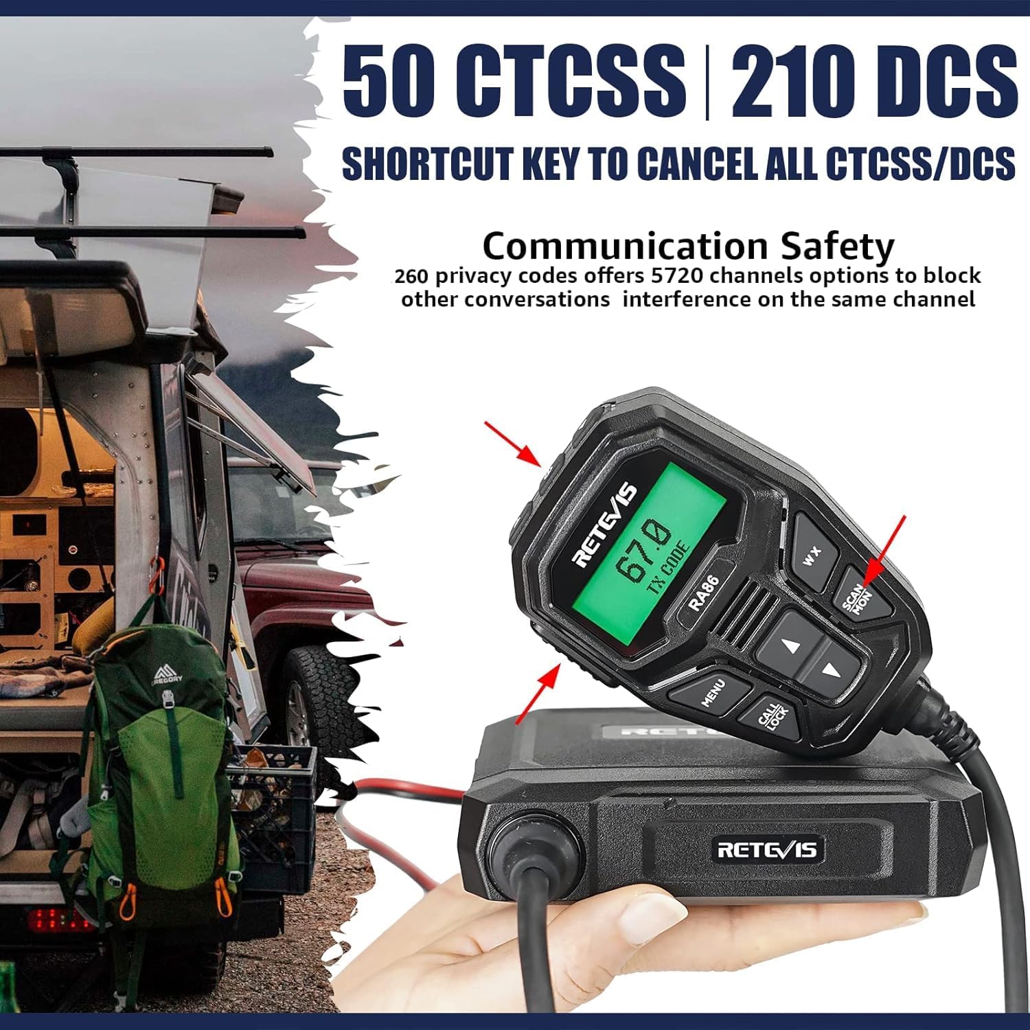 Retevis RB48PLUS GMRS Walkie Talkies Long Range,IP67 Waterproof 2 Way Radio | Repeater Capable, Dual PTT, Vibration Alert, NOAA, SOS, for Hurricane Preparedness, Emergency Communication, Outdoor, 2 Pack