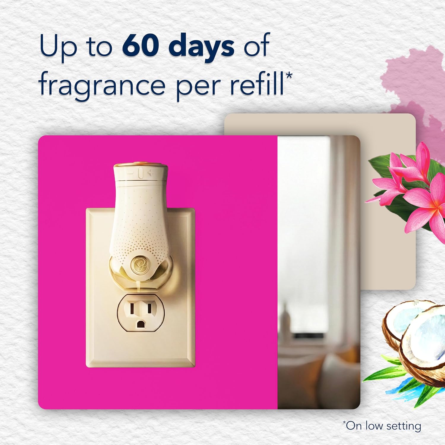 Glade PlugIns Refills Air Freshener Starter Kit, Hawaiian Breeze, Scented and Essential Oils for Home and Bathroom, 0.67 Fl Oz, 1 Warmer + 1 Refill