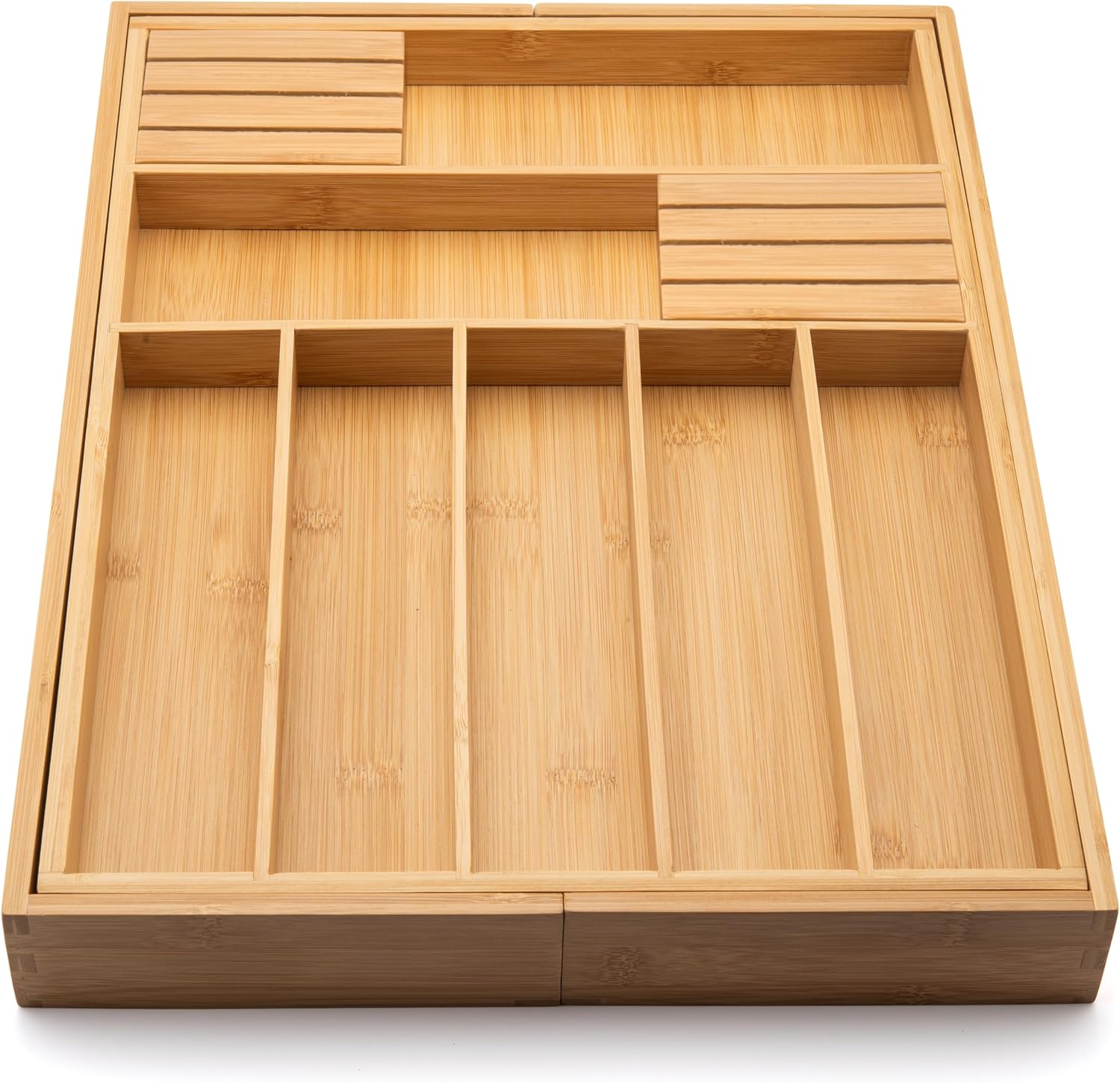 Purawood Kitchen Drawer Organizer - Expandable Utensil Drawer Organizer for Kitchen, Cutlery Tray & Silverware Organizer