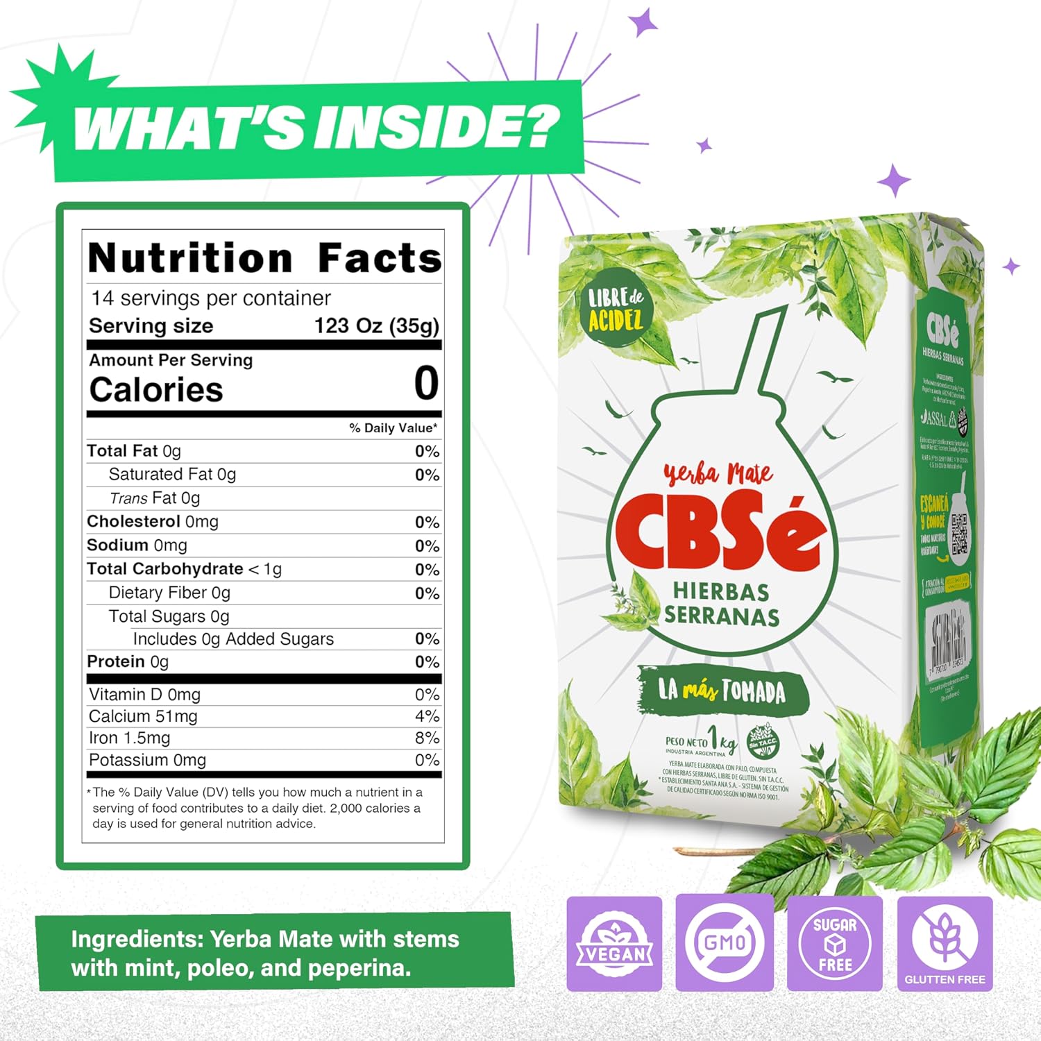 CBSe Hierbas Serranas Yerba Mate Herbal Tea – Loose Leaf, Mountain Herb Blend with Pennyroyal, Peppermint & Mint
