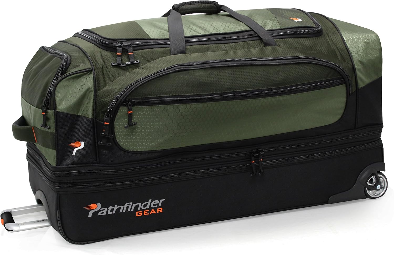 Pathfinder Gear 36 Inch Rolling Drop Bottom Duffel, Black, One Size