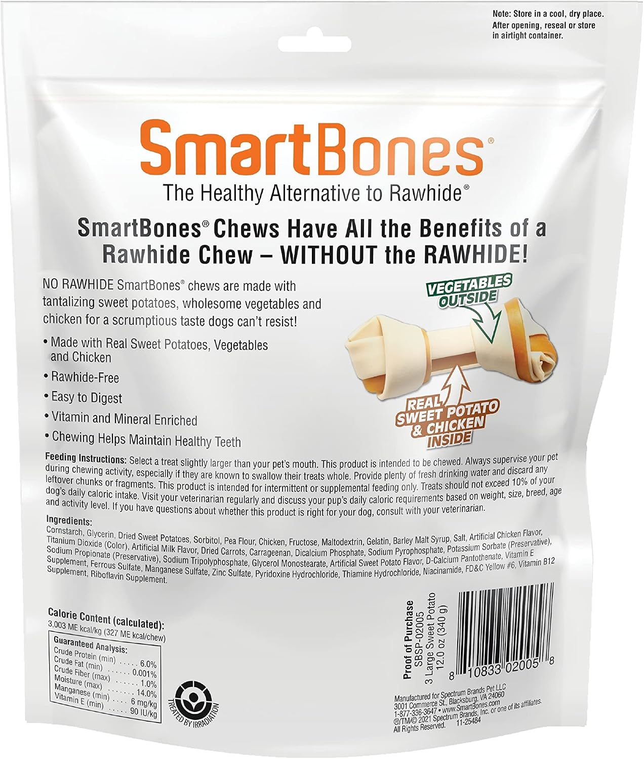 SmartBones Large Chews, Treat Your Dog to a Rawhide-Free Chew Made with Real Meat and Vegetables | With With Real Chicken, Easy To Digest Chew, Vitamin & Mineral Enriched, Helps Maintain Healthy Teeth, For Large Dogs