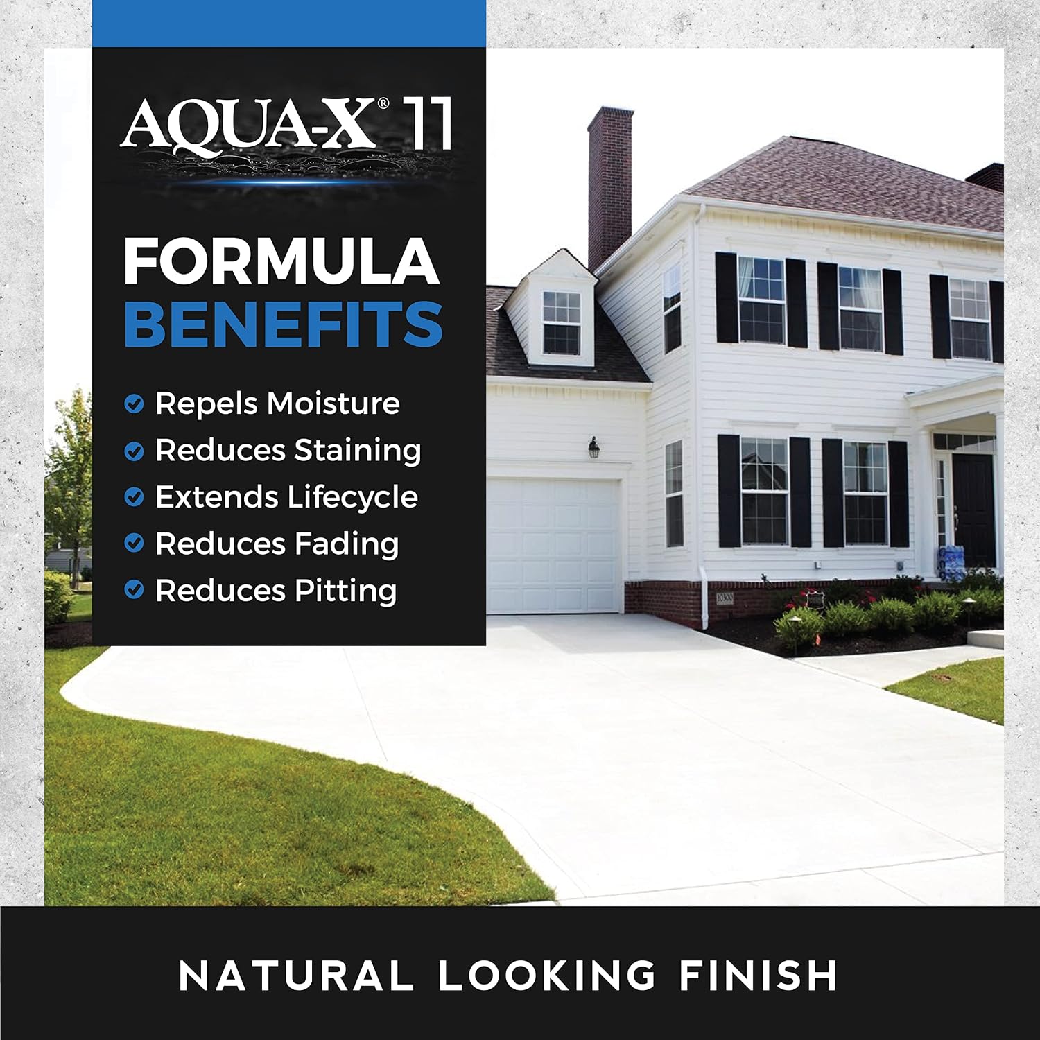 1 Gal. AQUA-X 11 Clear Penetrating Concrete Sealer & Stone | Natural Finish | Professional Grade | Indoor & Outdoor | Fast Dry and Long Lasting Protection