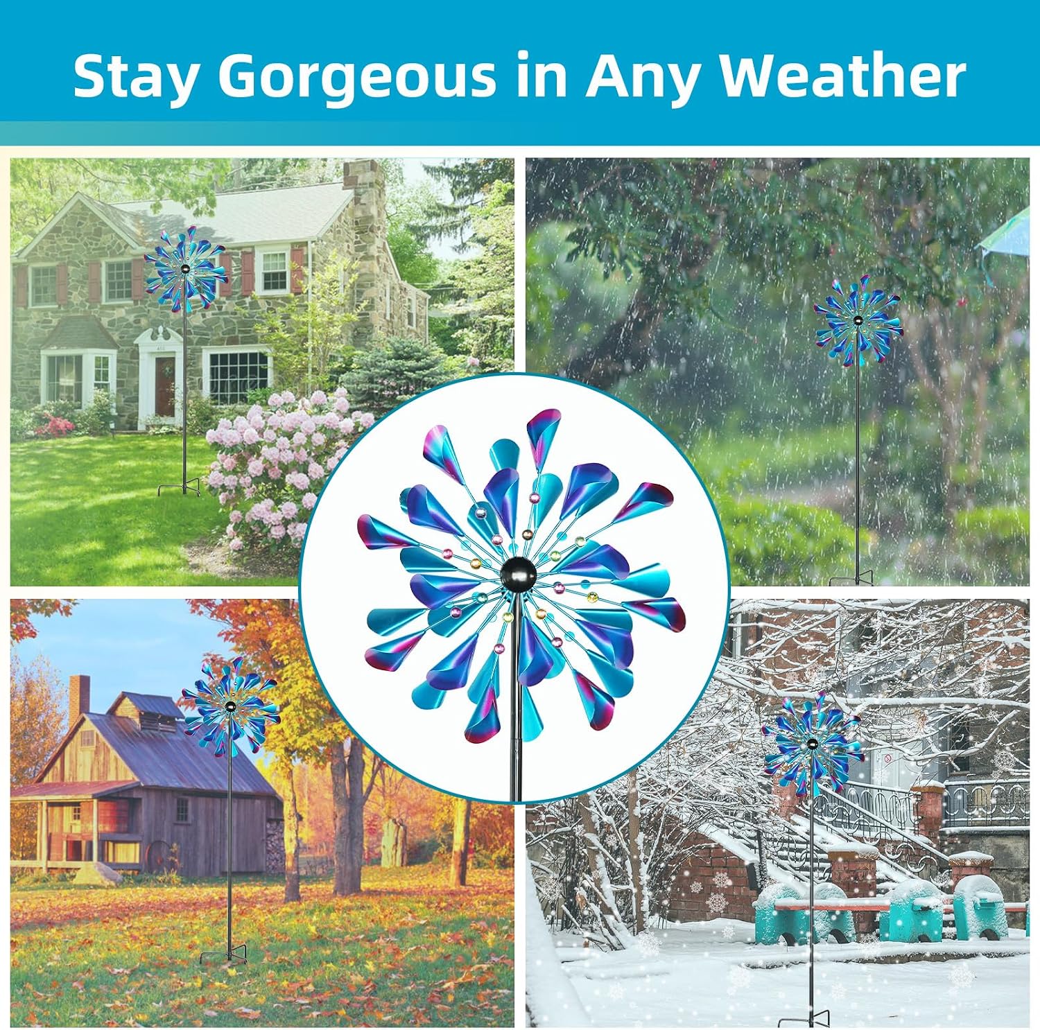 DECOROCA Kinetic Wind Spinners Outdoor - Large Metal Wind Sculptures