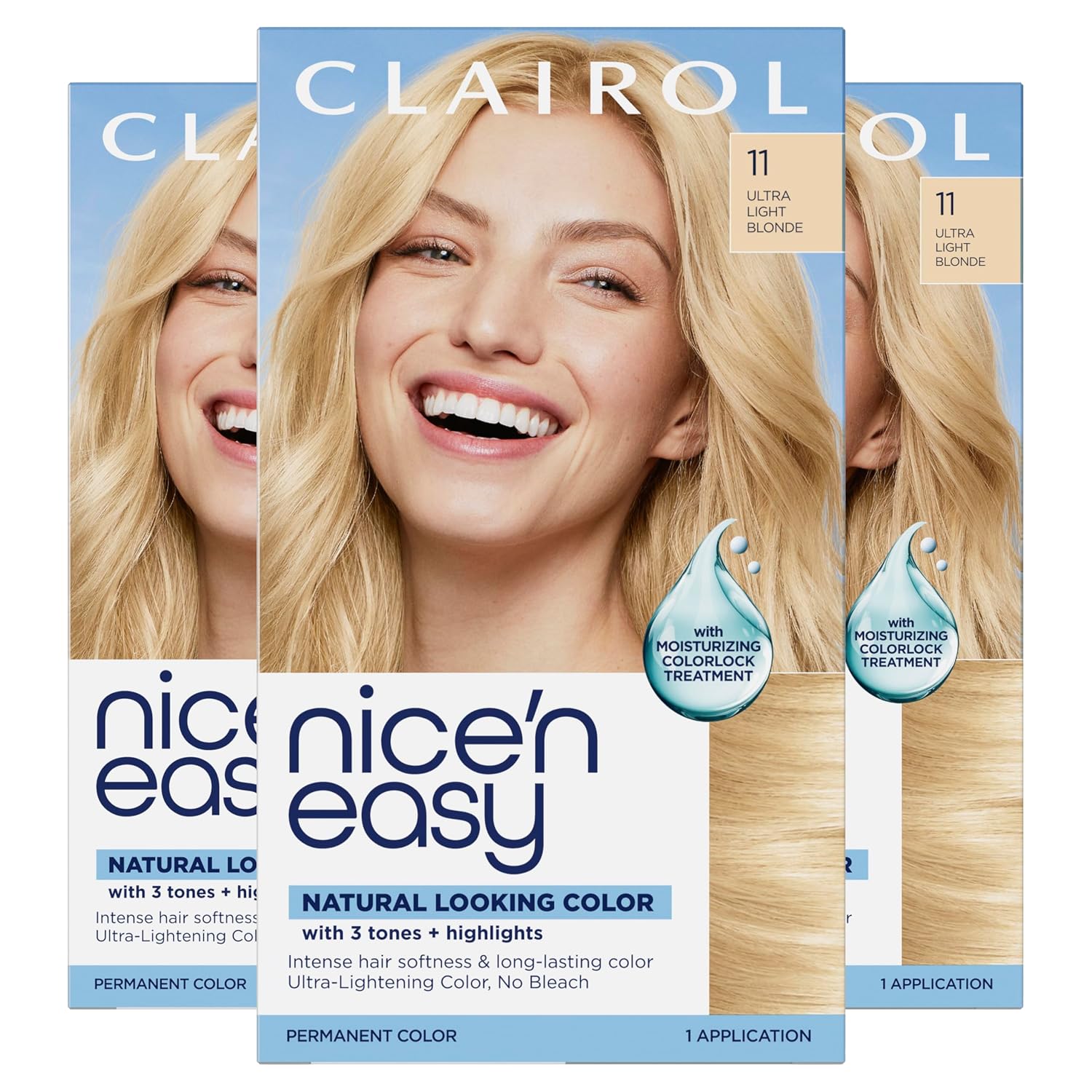 Clairol Nice'n Easy Permanent Hair Dye, 6A Light Ash Brown | Pack of 3