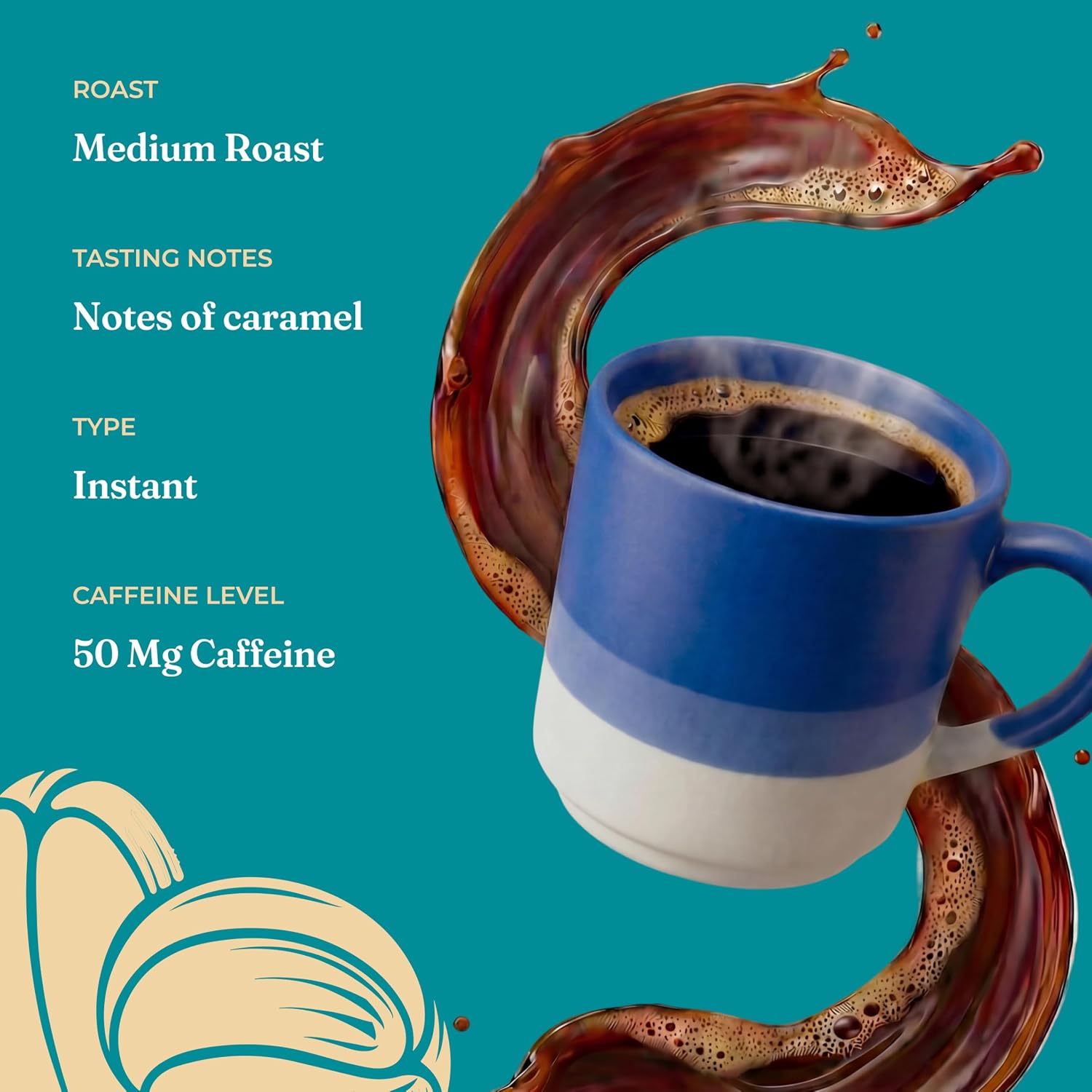 Four Sigmatic Organic Instant Coffee Powder | Mushroom Coffee Instant Mix with Cordyceps, Chaga and Eleuthero for Better Focus and Immune Support | 10 Packets