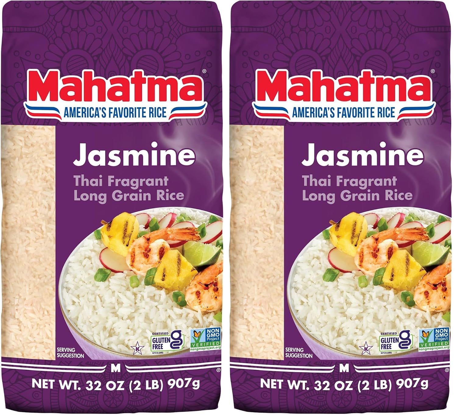 Mahatma Jasmine Rice, Fragrant Thai Rice, 5-Pound Bag | Aromatic rice for stovetop or microwave, quick and easy to cook, gluten-free, vegan, kosher, non-GMO, bulk bag