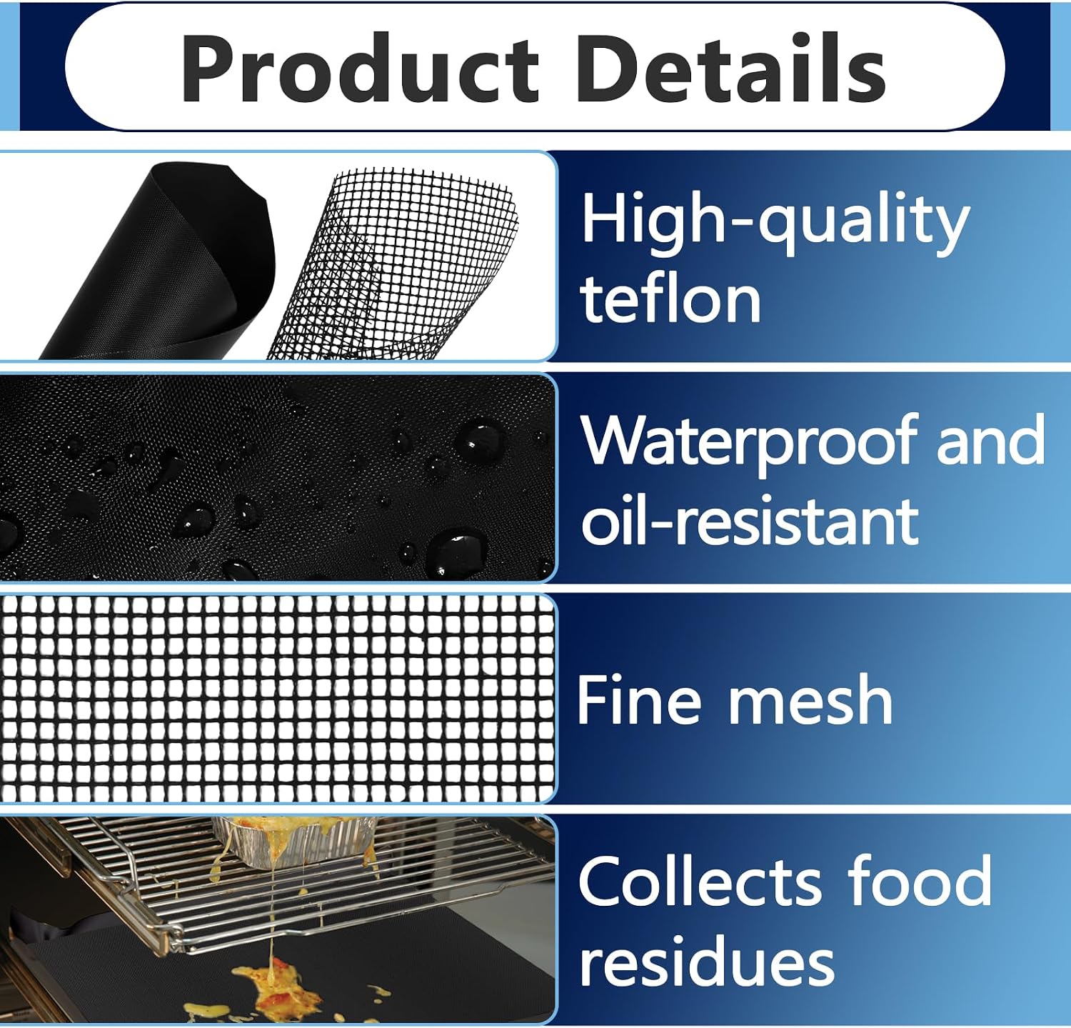 6Pcs 9×10 inch Fryer Oven Liners and 6Pcs Mesh Grill Mats for Instant Vortex Pro Plus 10QT, Non-Stick Oven Liner and Mesh Grill Mats for Toaster, Oven, Microwave