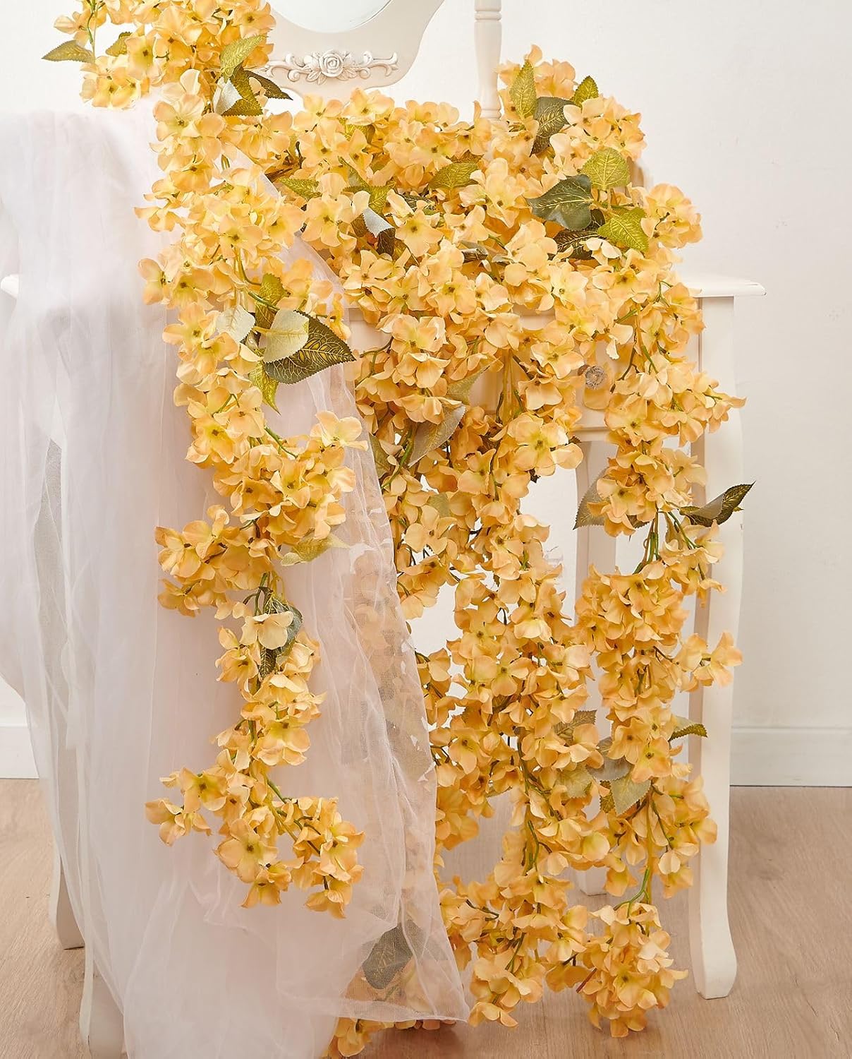8Pcs x 8.2FT Artificial Flower Garland Floral Rose Vine Decor, Pink Flower