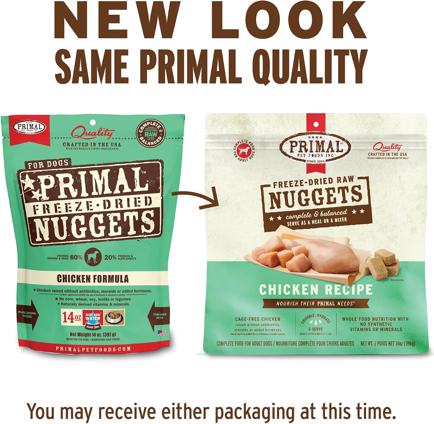 Primal Freeze Dried Raw Dog Food Nuggets, Beef, 14 oz | Complete & Balanced Nutrition, Meal, Topper or Treat, Grain-Free, High Protein, No Synthetic Vitamins & Minerals