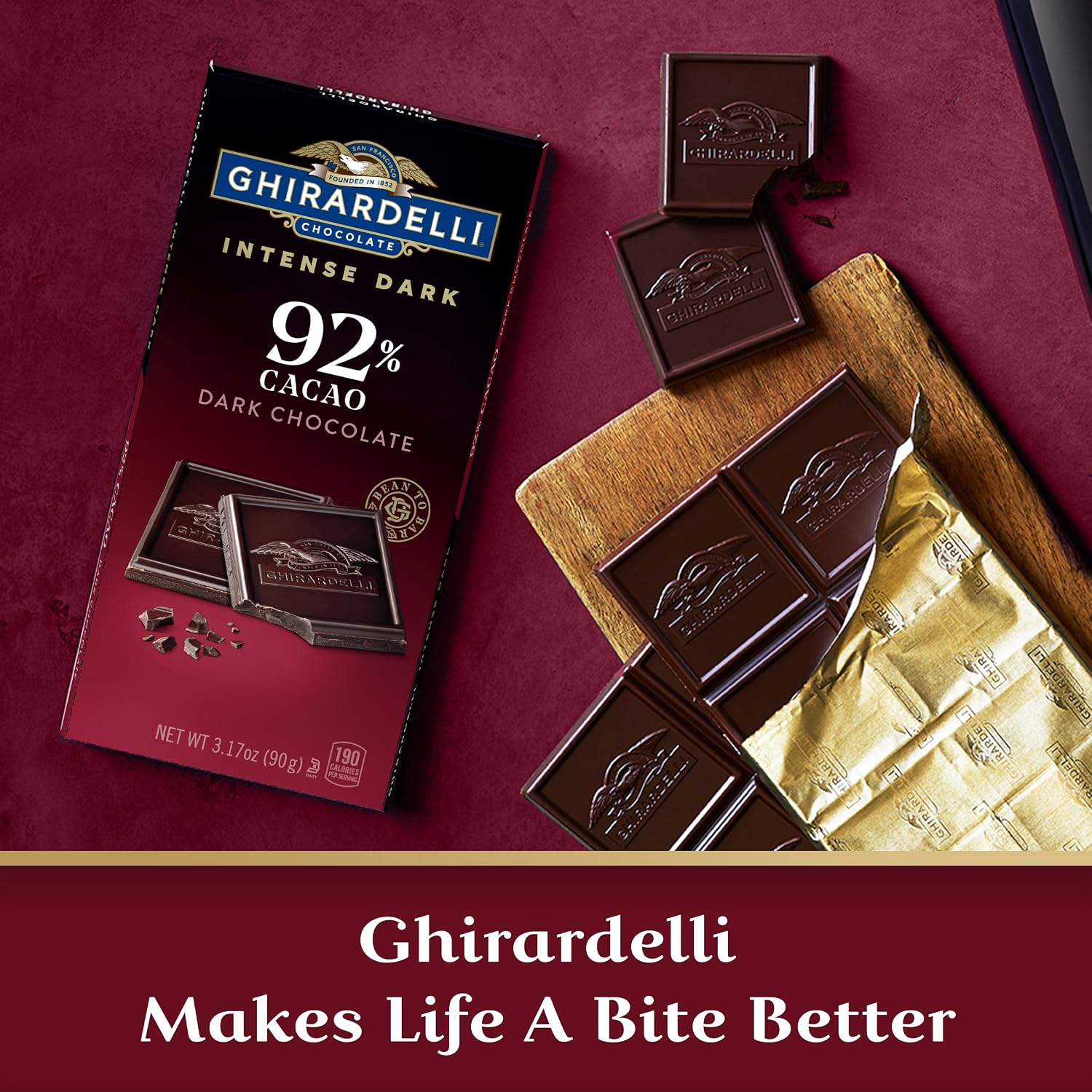 Ghirardelli, Intense Dark Chocolate Bar, 72% Cacao, Bar, 3.5 Ounce
