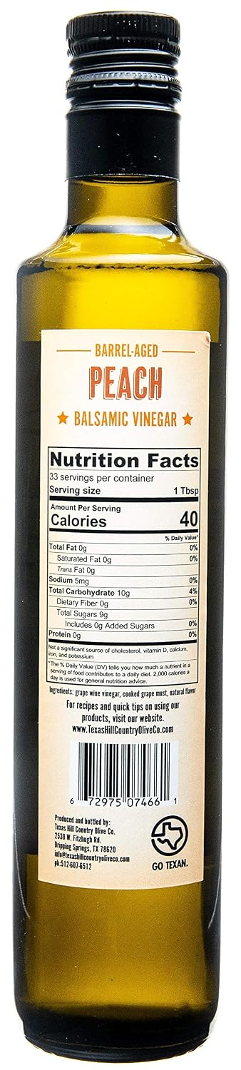 White Lemon Balsamic Vinegar - Gourmet Barrel Aged Infused Balsamic Vinegar - Great for Dressing Dipping Glazing - No Artificial Flavors or Added Sugar - Made in Texas (8.5 oz)