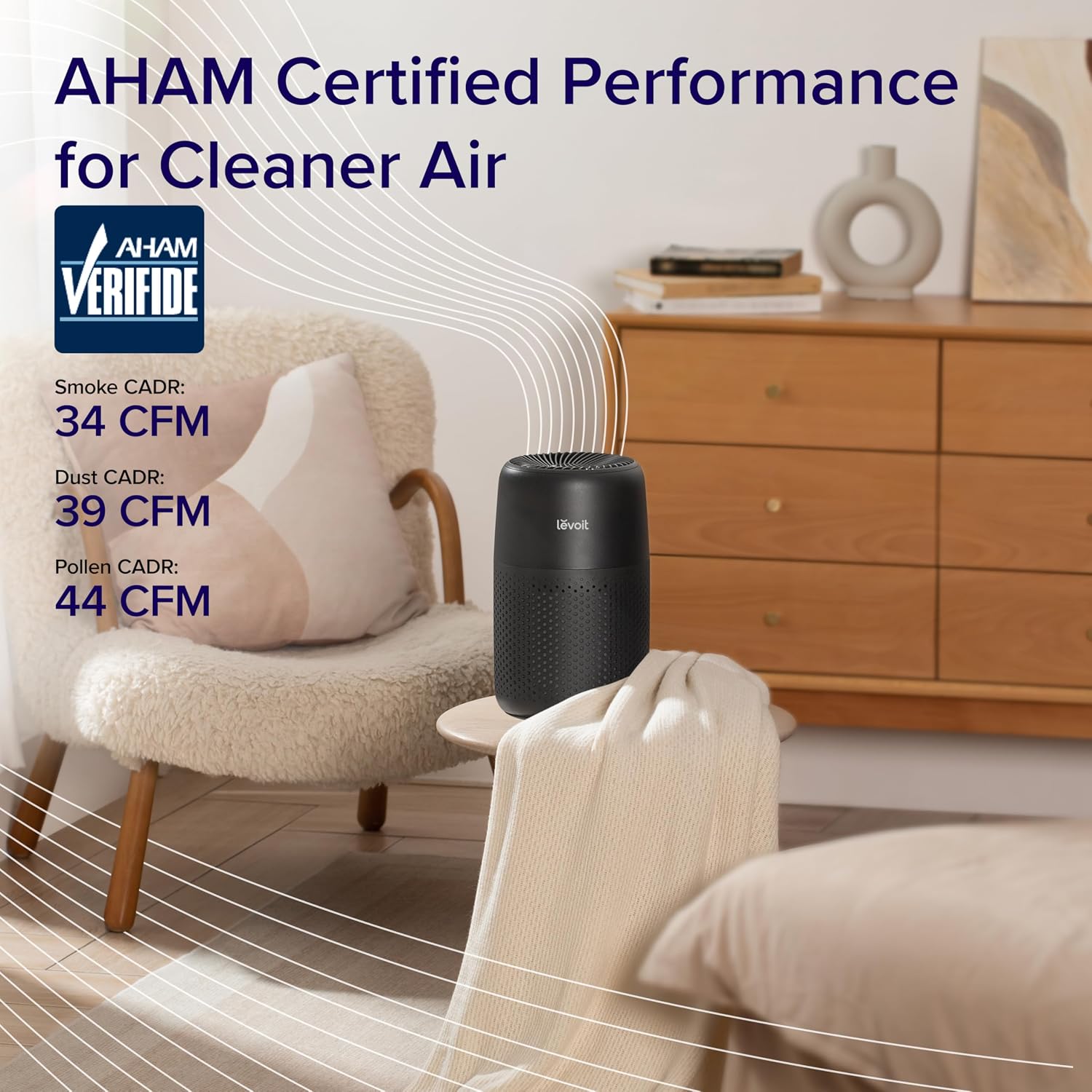 Levoit Air Purifier for Home Pets Bedroom Dorm Room, Smart & Voice Control