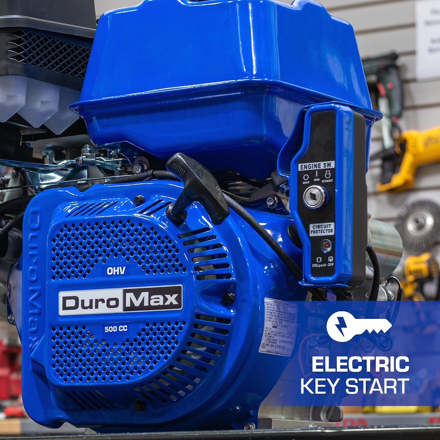 DuroMax XP7HPE 208cc Electric Start Gas Powered, 50 State Approved, Multi-Use Engine Blue