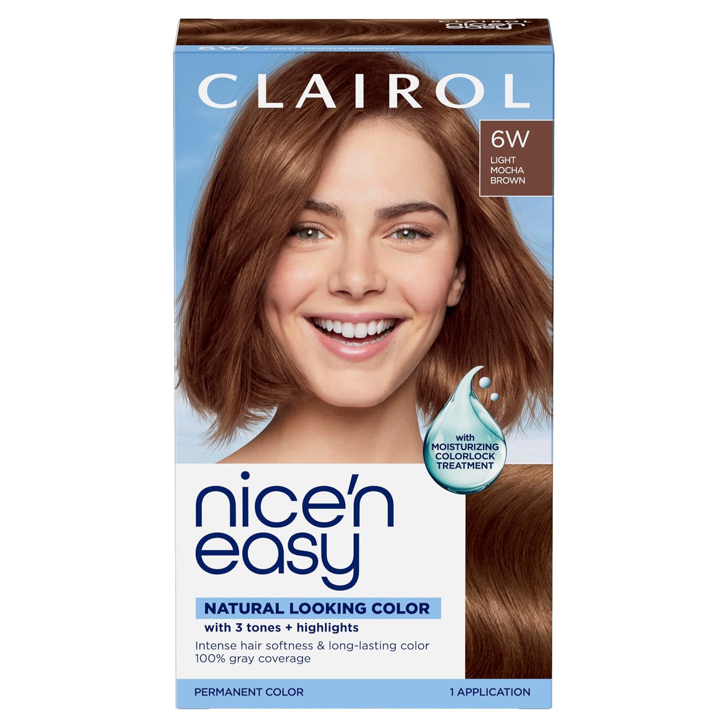 Clairol Nice'n Easy Permanent Hair Dye, 6A Light Ash Brown | Pack of 3