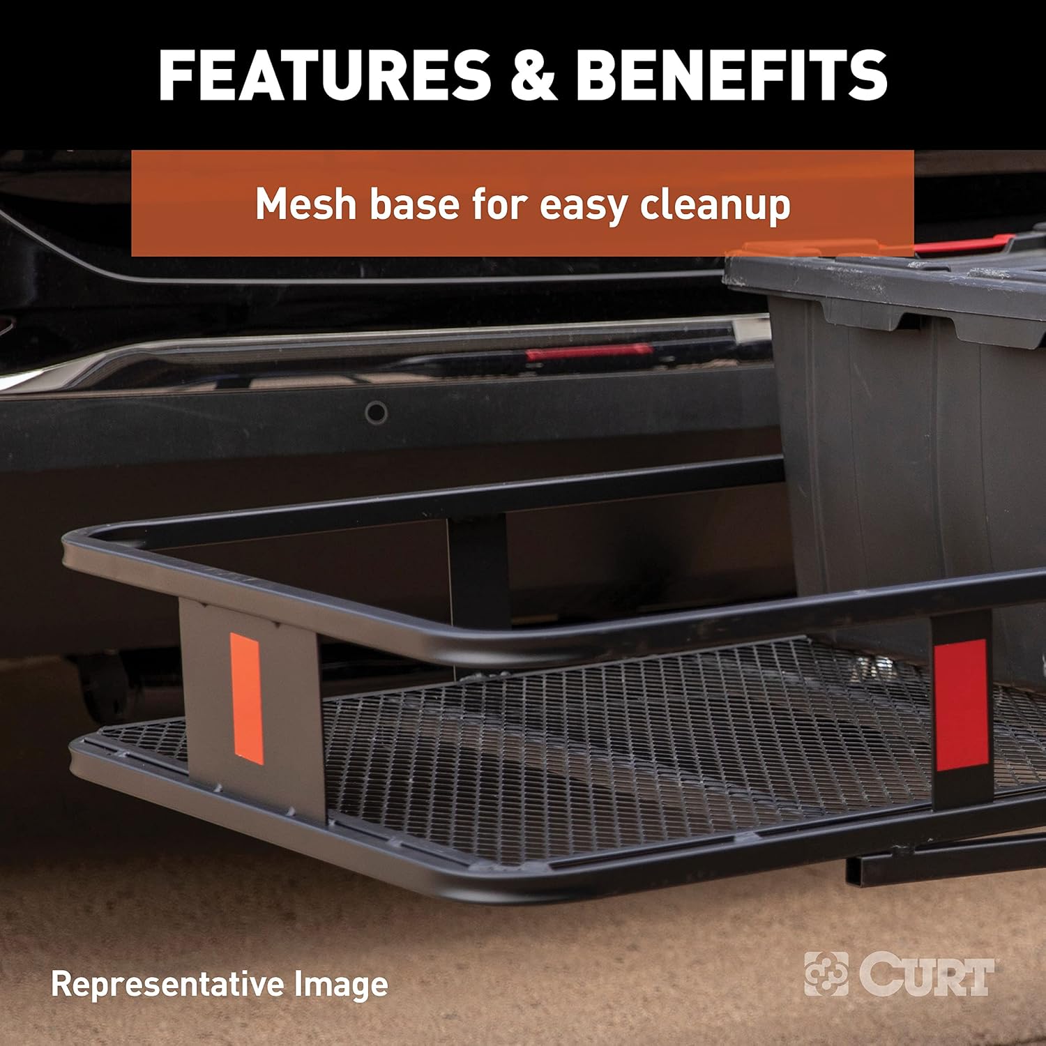 CURT 18152 Cargo Basket Hitch Trailer Hitch Cargo Carrier, 500 lbs. Capacity, 60-Inch x 24-Inch x 6-Inch, Fits 2-Inch Receiver