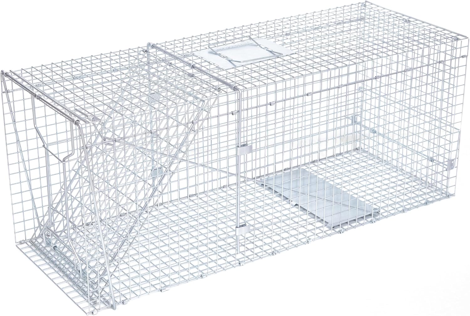 JT Eaton Answer Humane Live Catch Trap for Coyotes & Large Pests | Heavy-Duty Cage Trap; Catches Coyotes, Foxes, and Armadillos; Galvanized Wire; Humane Catch and Release