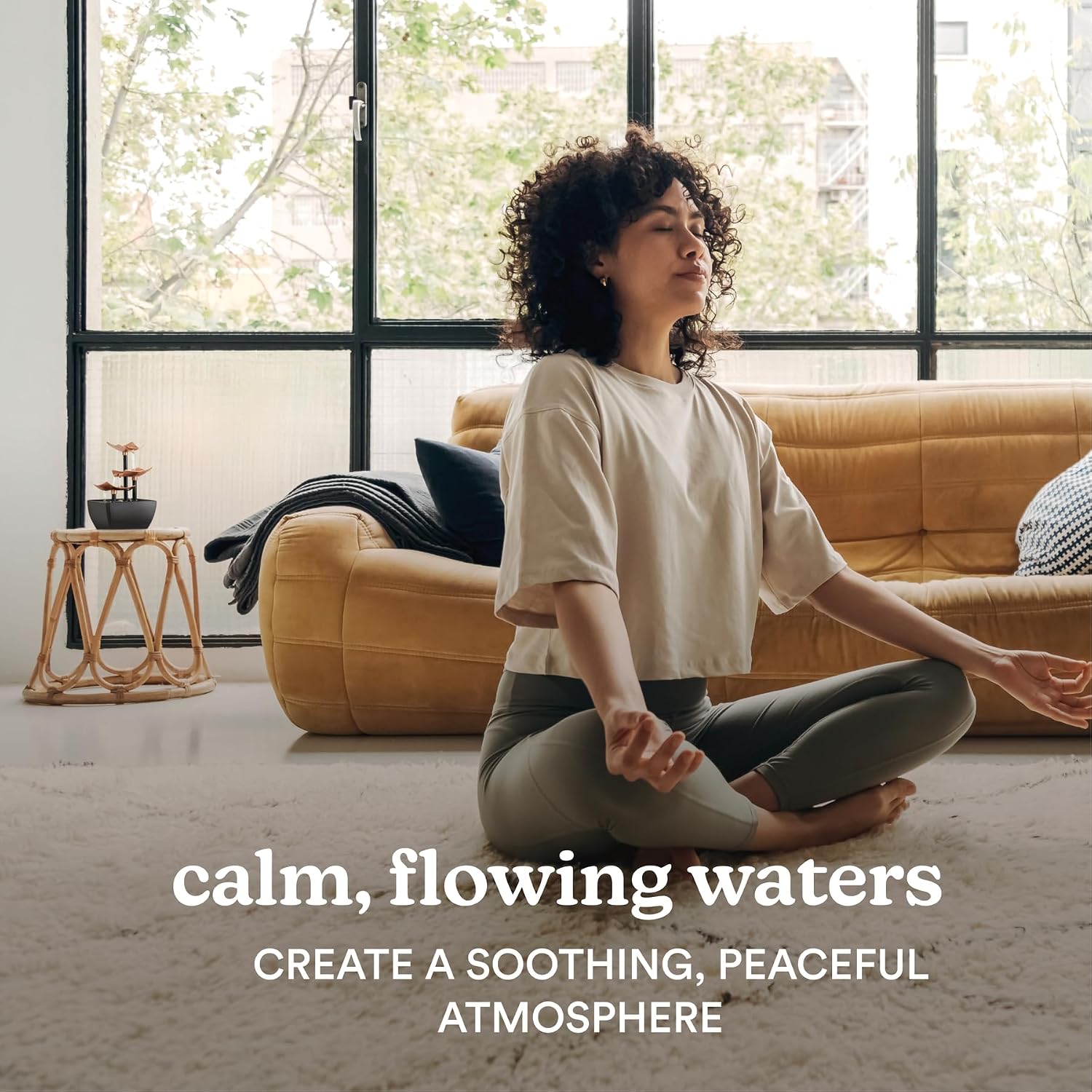 Homedics Tabletop Water Fountain, Home Décor Soothing Sound Machine | Automatic Pump, Deep Basin & Natural River Rocks. Indoor Zen Relaxation for Office, Living Room, or Bedroom, 8.25” Tall