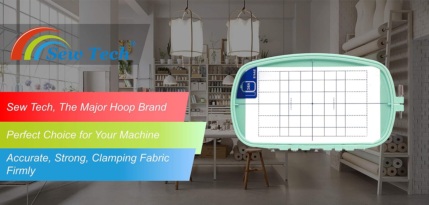 Sew Tech Embroidery Hoop for Brother, 4.3x7.1in 110x180mm SA418 EF33 Frame