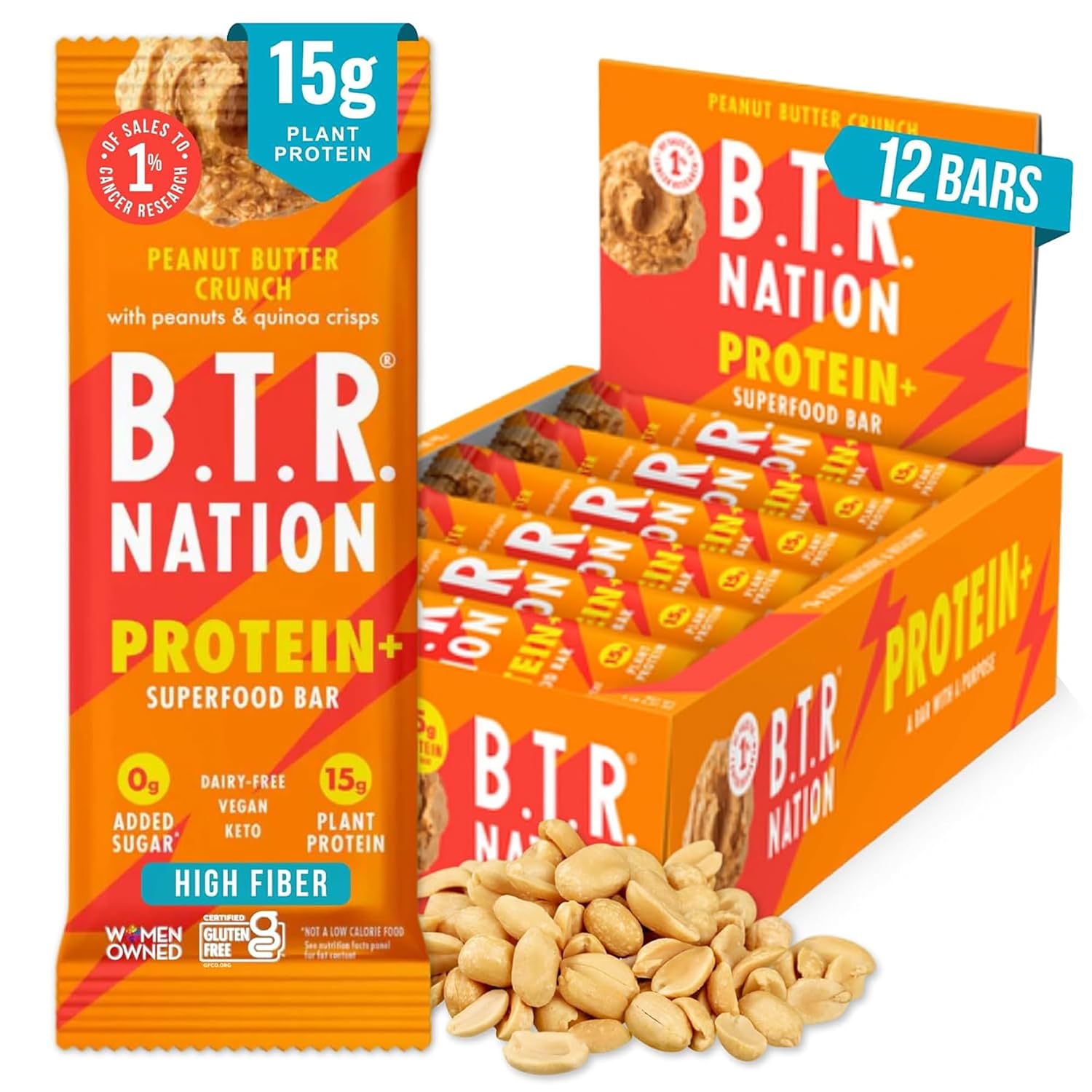 B.T.R Nation - Superfood Protein Bar Dark Chocolate - Vegan - 12 Bars