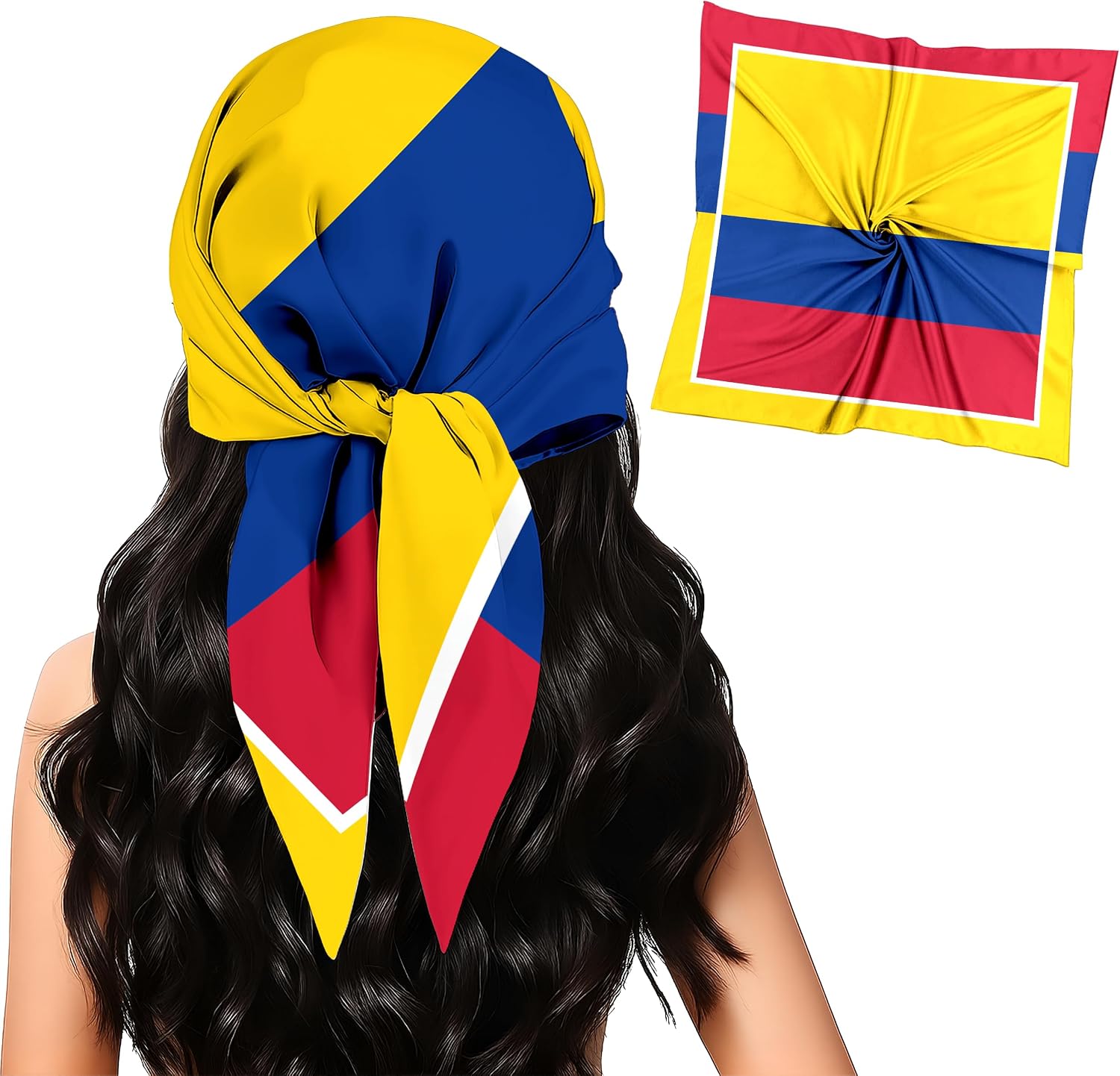 Fashion Bandana Women,Flag Silk Scarf,27.5x27.5 Large Square bandanas,Satin Hair for Sleeping,Travel,for Gift