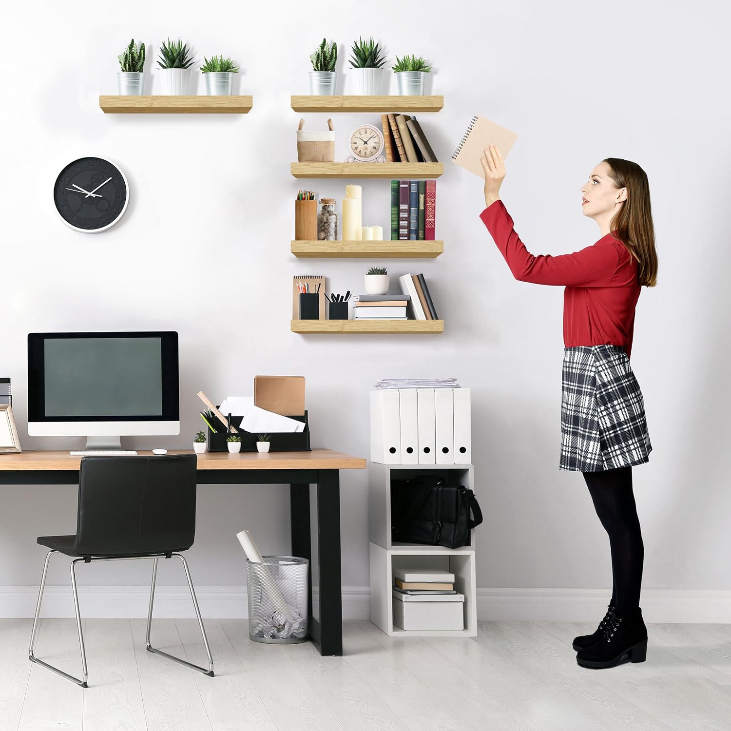Sorbus Floating Shelves for Wall – 16 Inch Floating Shelf for Kitchen, Bedroom, Living Room, Bathroom, Home & Wall Decor - Mounted Bathroom Shelves with Invisible Brackets (Grey, 3 Pack)