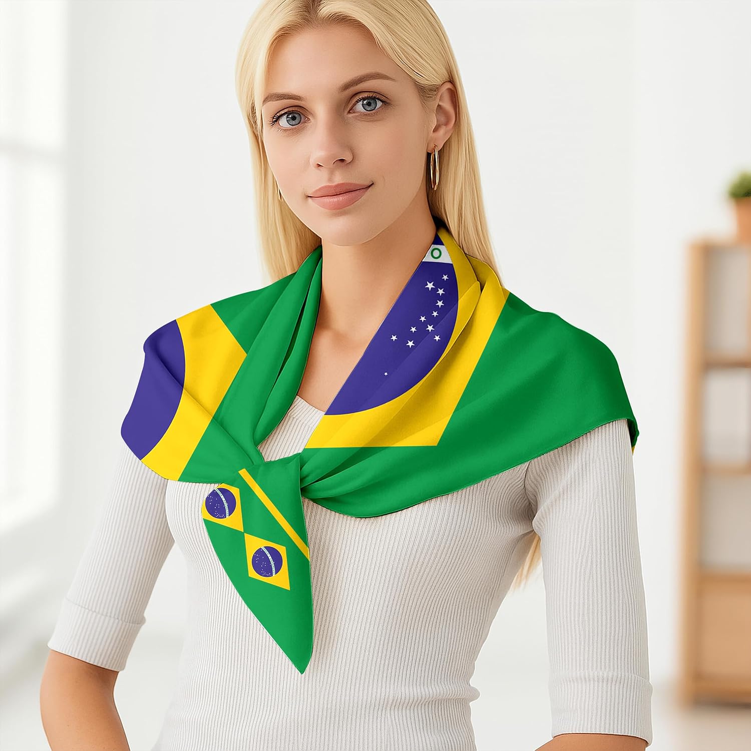 Fashion Bandana Women,Flag Silk Scarf,27.5x27.5 Large Square bandanas,Satin Hair for Sleeping,Travel,for Gift
