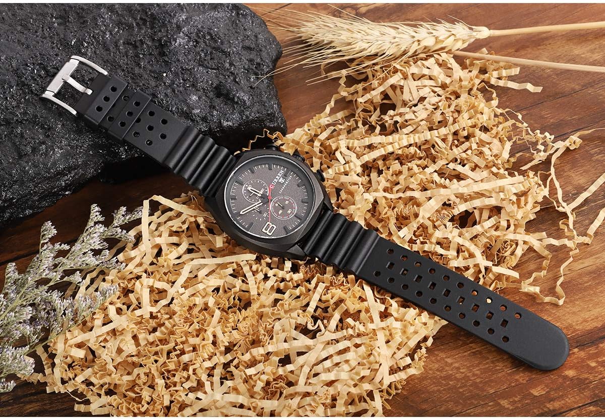 HUAFIY Silicone Watch Band 20mm22mm24mm FKM Rubber Watch Band for Men Women