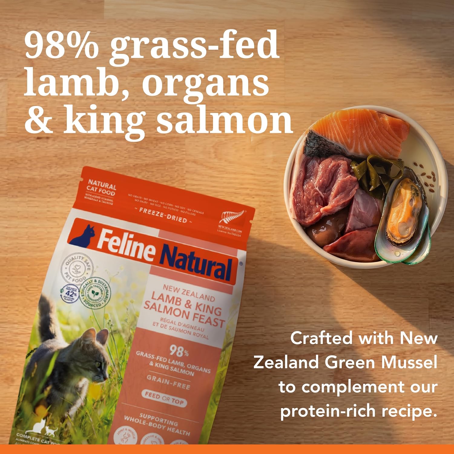 Feline Natural - High Protein Freeze Dried Dry Cat Food with 98% Meat
