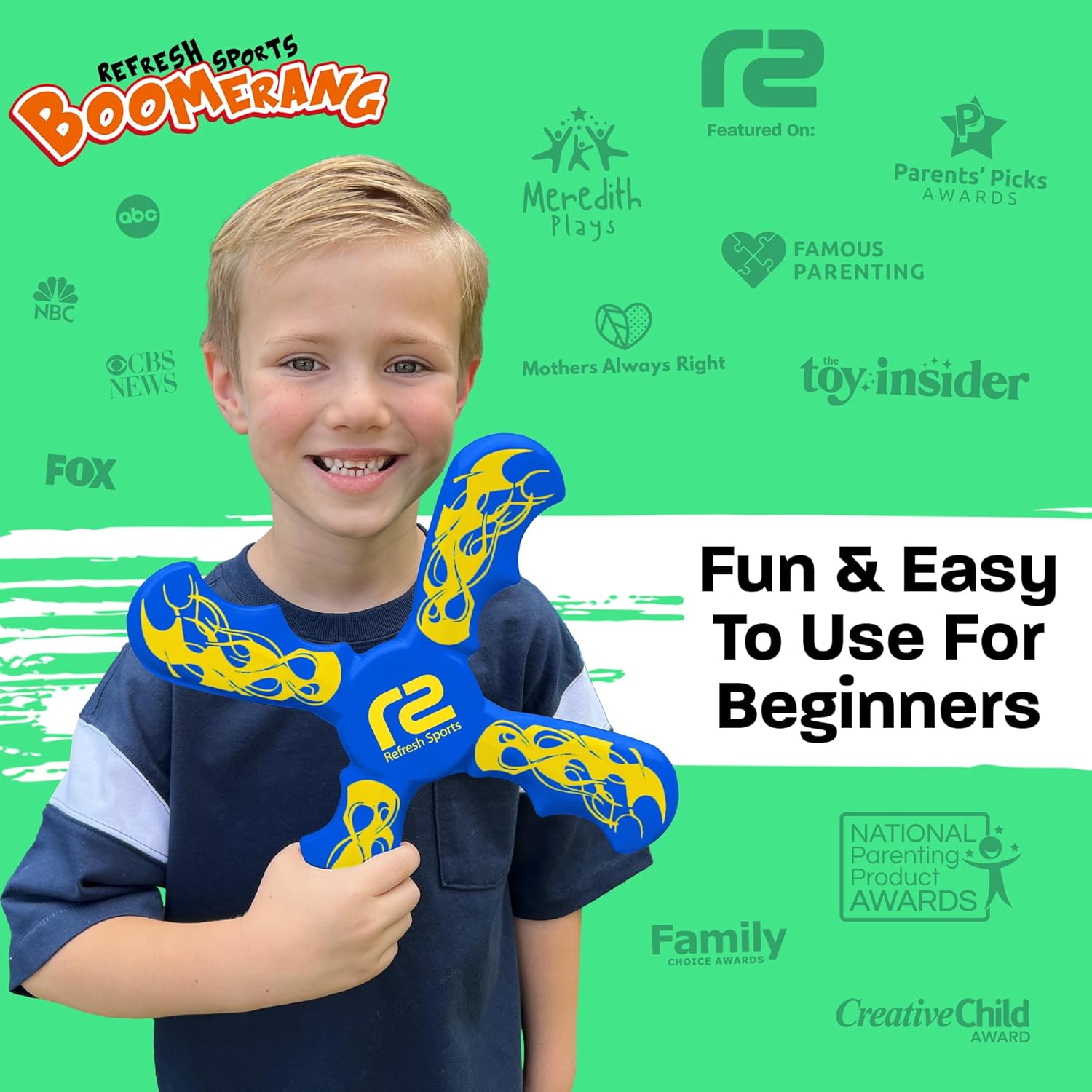 Boomerang for Kids - Fun & Easy To Use - Toys for Ages 8-13 - Birthday Gifts for Kids 5 6 7 8 9 10 Year Old Boy Gift - Best Outdoor Summer Gifts For