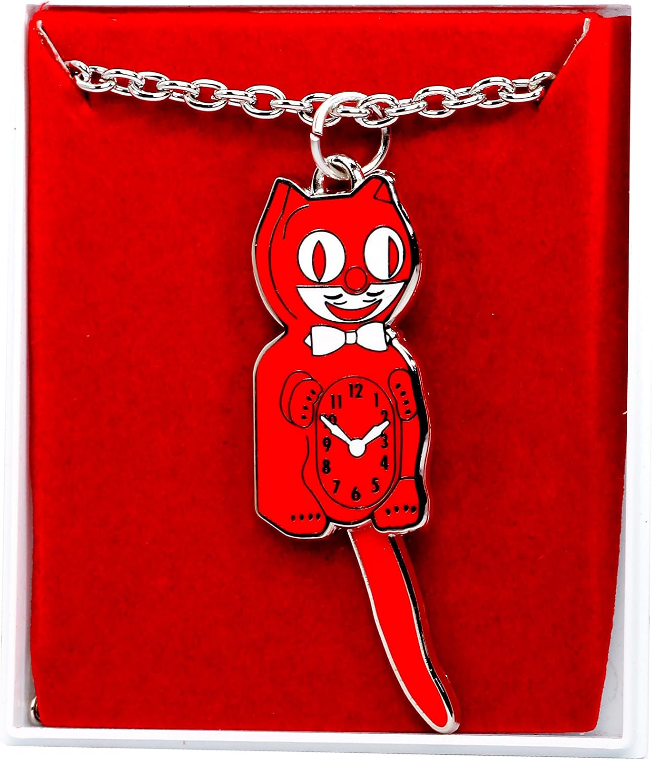 Kit Cat Klock Necklaces (Red & Silver)