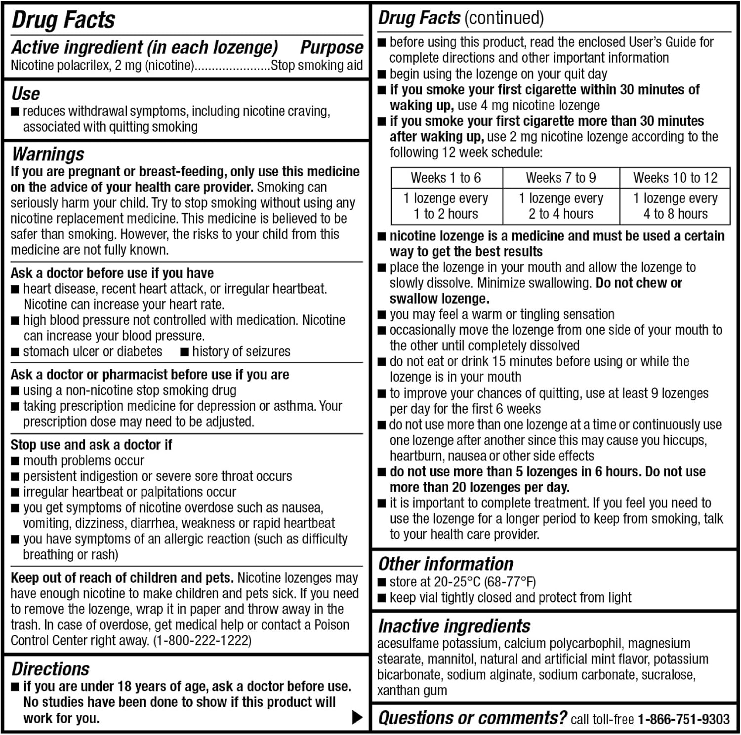 GoodSense Nicotine Polacrilex Lozenge 2 mg (Nicotine), Mint Flavor, Stop Smoking Aid; Quit Smoking with Nicotine Lozenge, 72 Count
