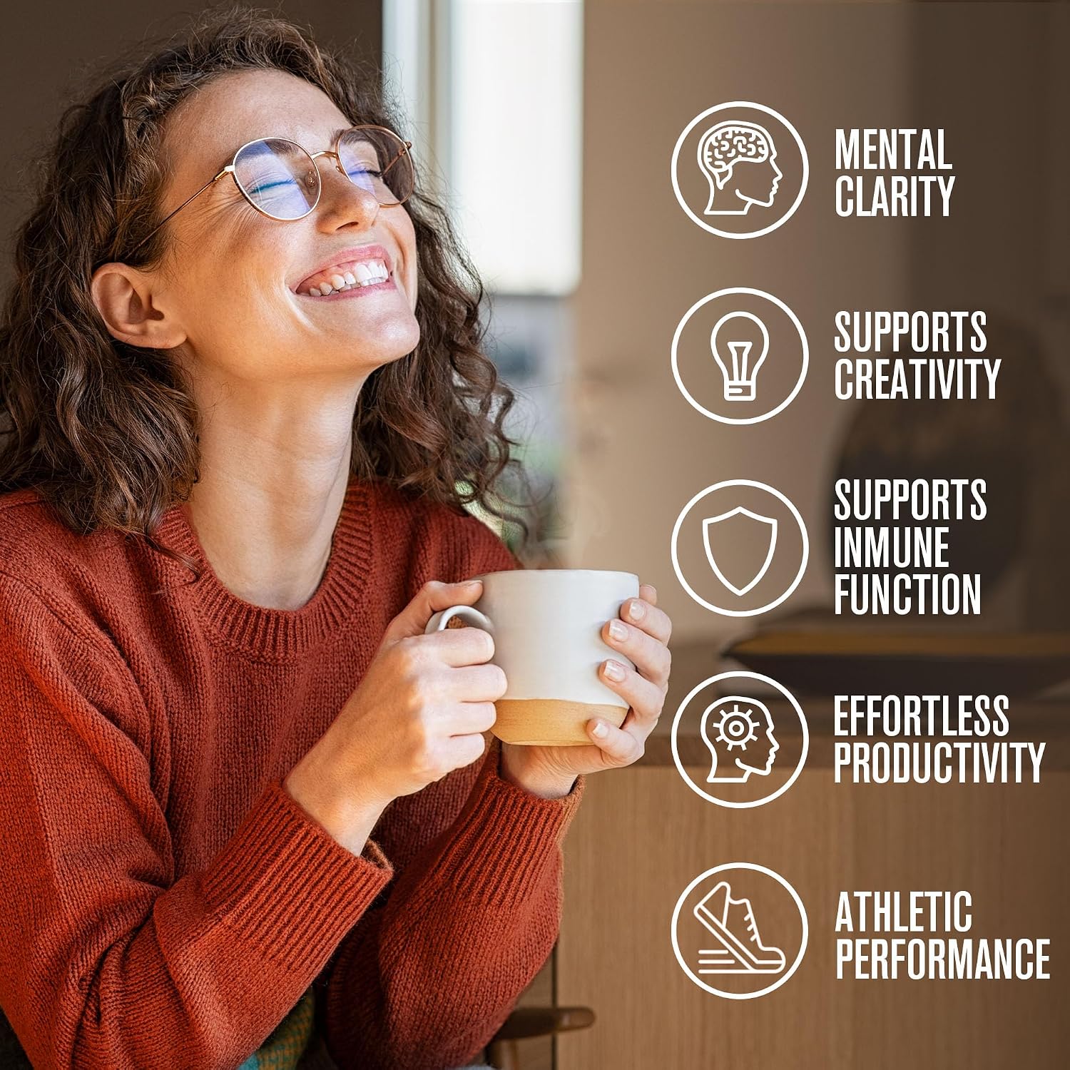 ShroomDNA Mushroom Coffee Blend with Chaga & Lion's Mane | Instant Focus + Clarity All Day | Organic + Vegan + Gluten Free | No Added Sugar | 20 Count