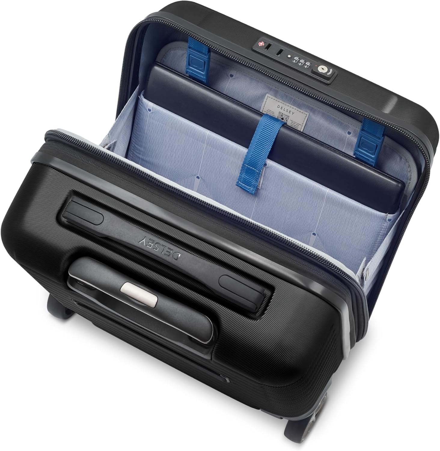 DELSEY PARIS Cruise 3.0, 20 Inch Carry-On Hardside Luggage, Deep Sea Navy | Expandable Suitcase, Lightweight 100% Polycarbonate Shell, Dual-Density Spinner Wheels, USB Port, TSA Lock