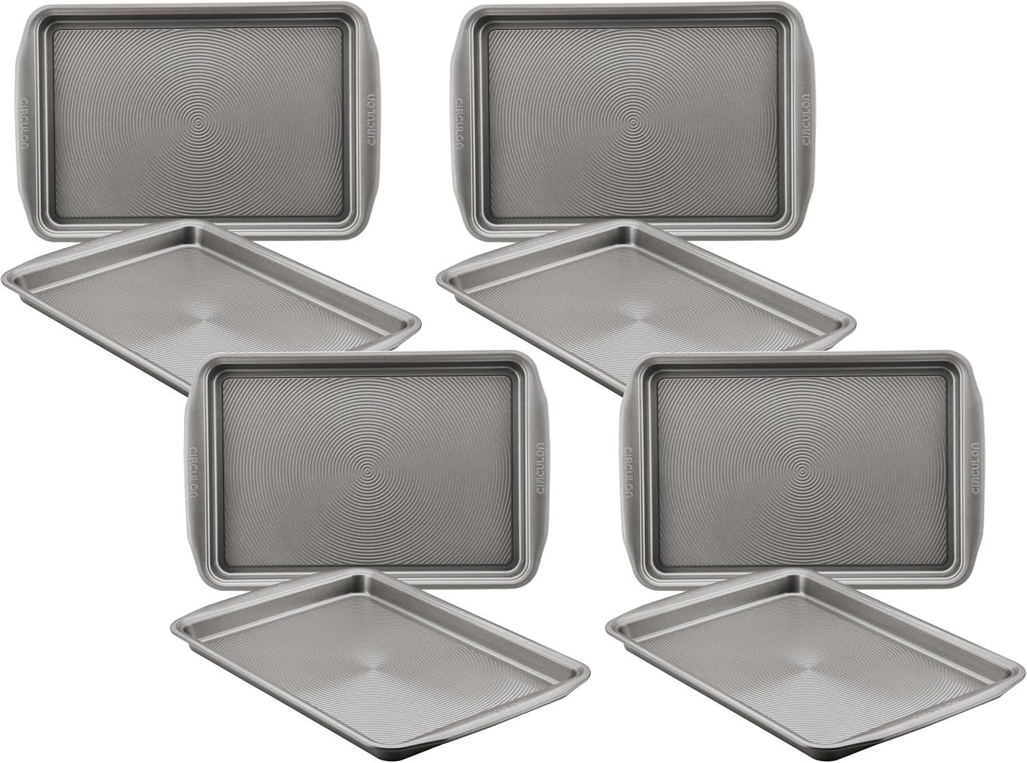 Circulon Bakeware Nonstick Cookie Pan Set, Cookie Sheets for Baking, 2-Piece, Gray