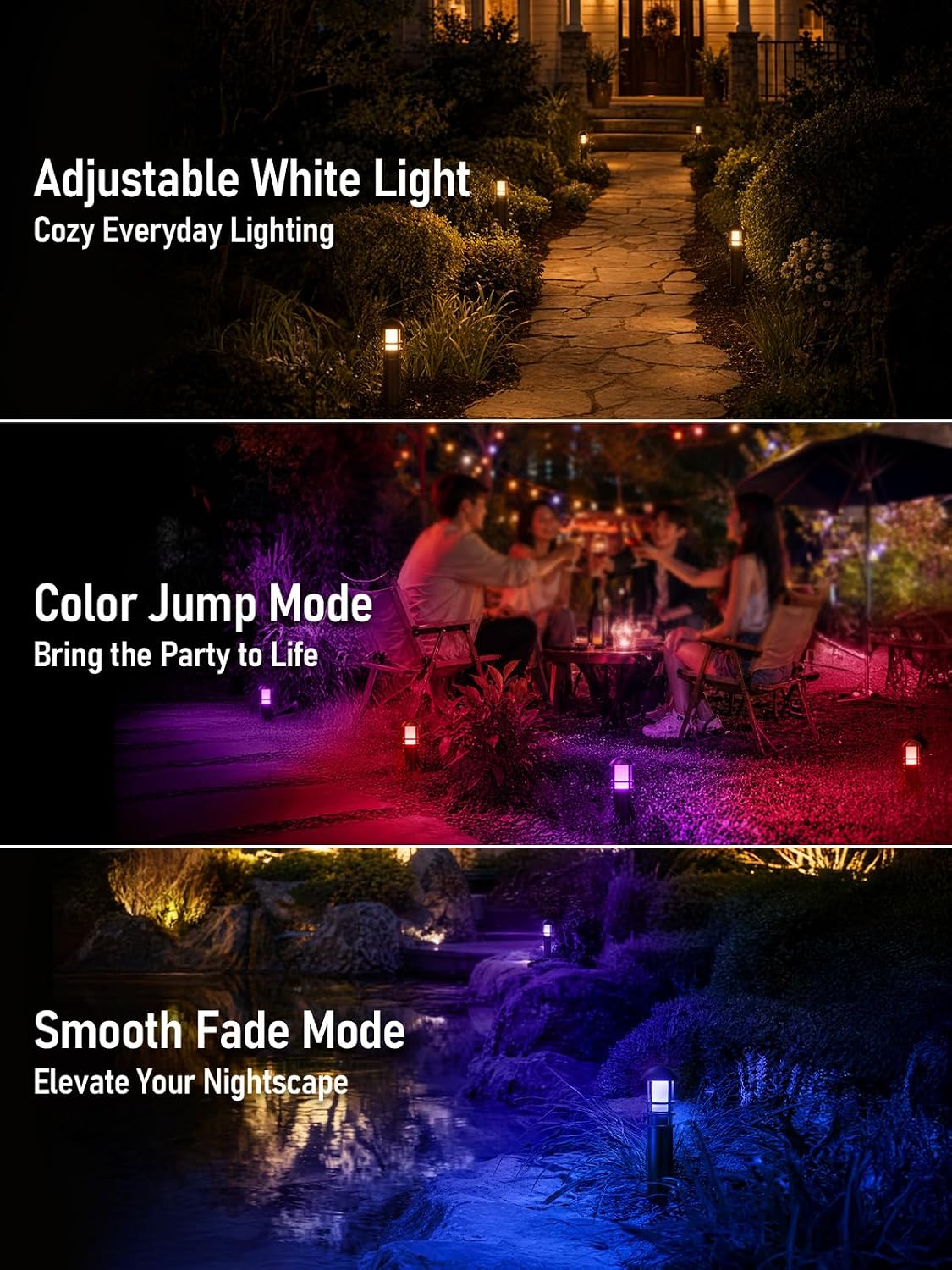LEONLITE 8-Pack Low Voltage Landscape Pathway Lights, 3W, CRI90, 3000K