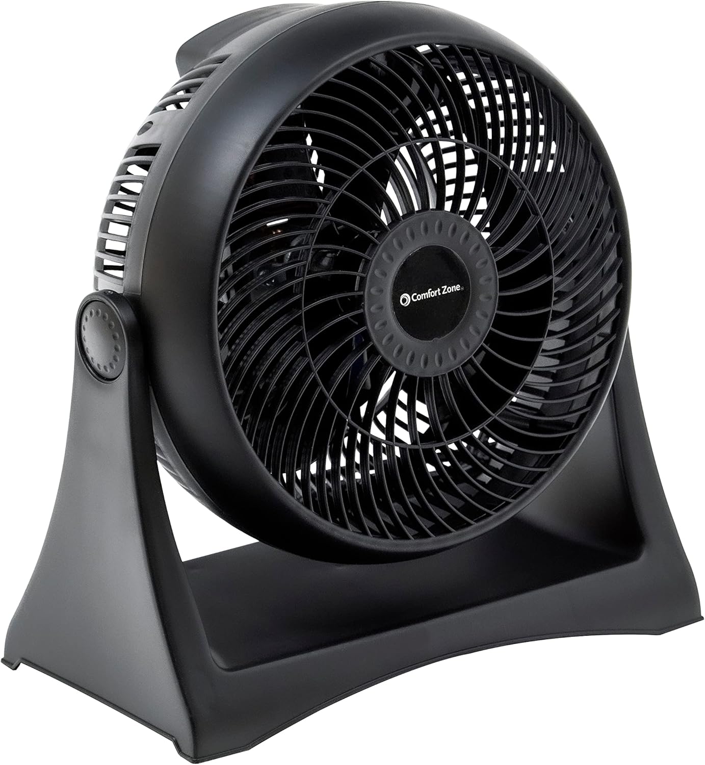 Comfort Zone Table Fan, 8 inch, 3 Speed, Personal Fan, Electric, Wall Mountable, 180 Degree Adjustable Tilt, Tabletop Fan, Desk Fan