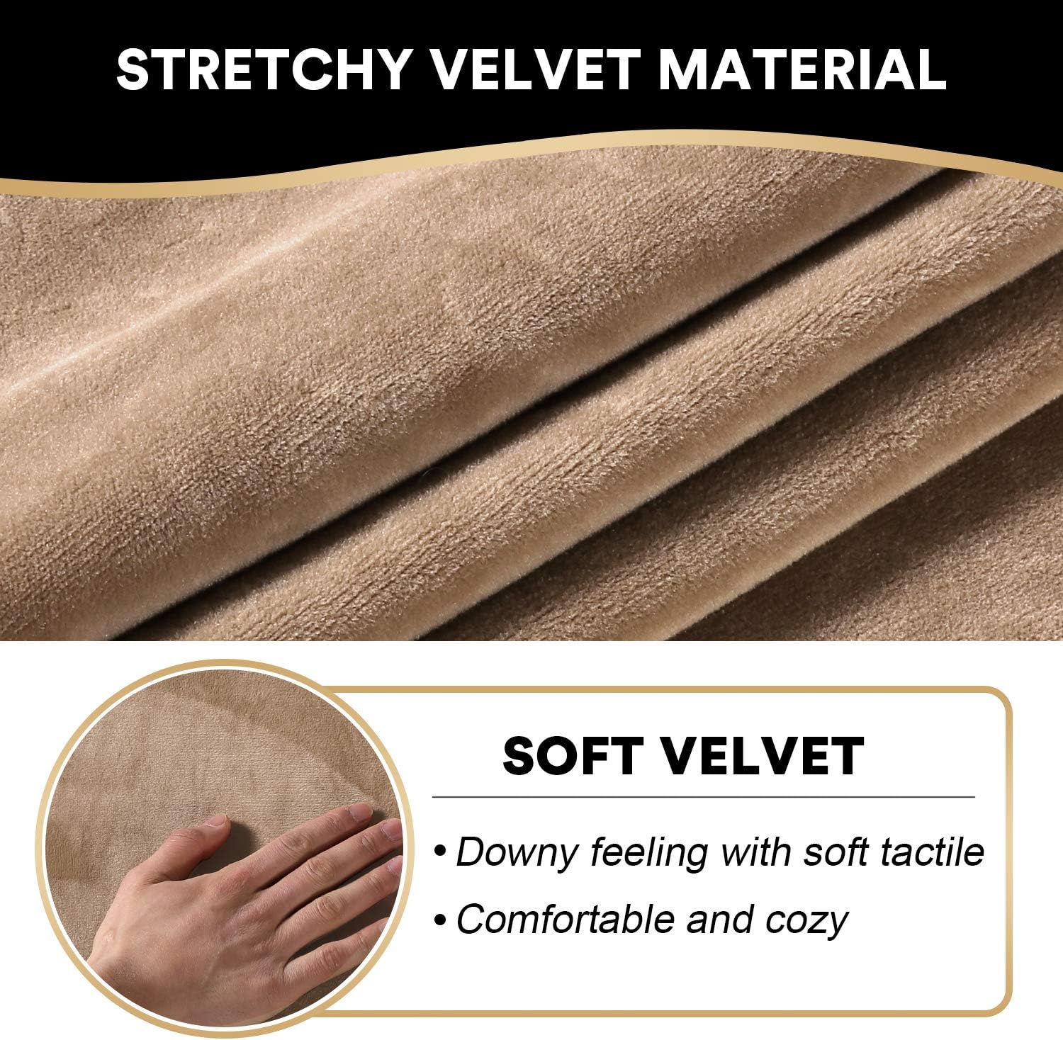 PrinceDeco Recliner Chair Cover Velvet Stretch Recliner Couch Covers 4-Pieces Style Recliner Chair Covers Recliner Cover for Reclining Chair