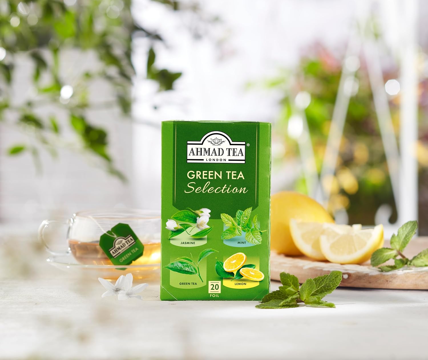 Ahmad Tea Green Tea, Green Tea Teabags 100 ct - Caffeinated & Sugar-Free