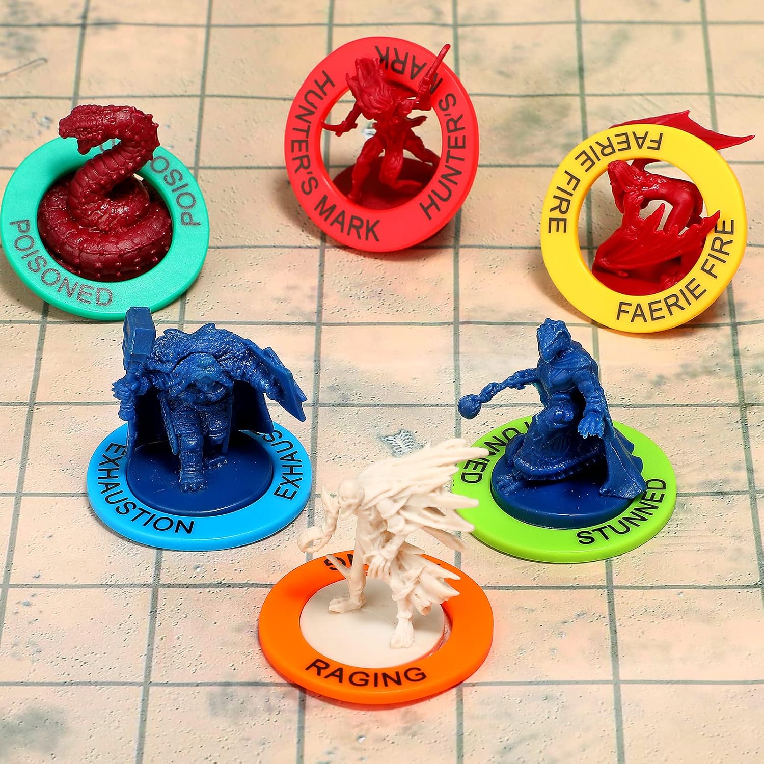 ALIZERO DND Condition Rings with AOE Spell Template Set