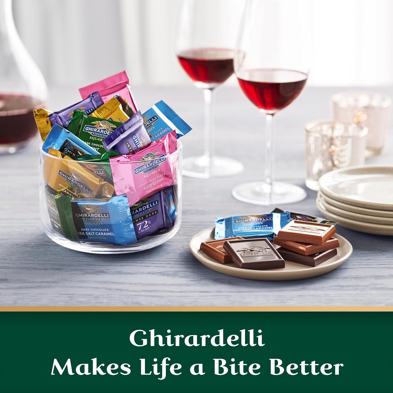 GHIRARDELLI PREMIUM DARK Chocolate Bar, 86% Cacao, 3.17oz Bar, 12 Pack