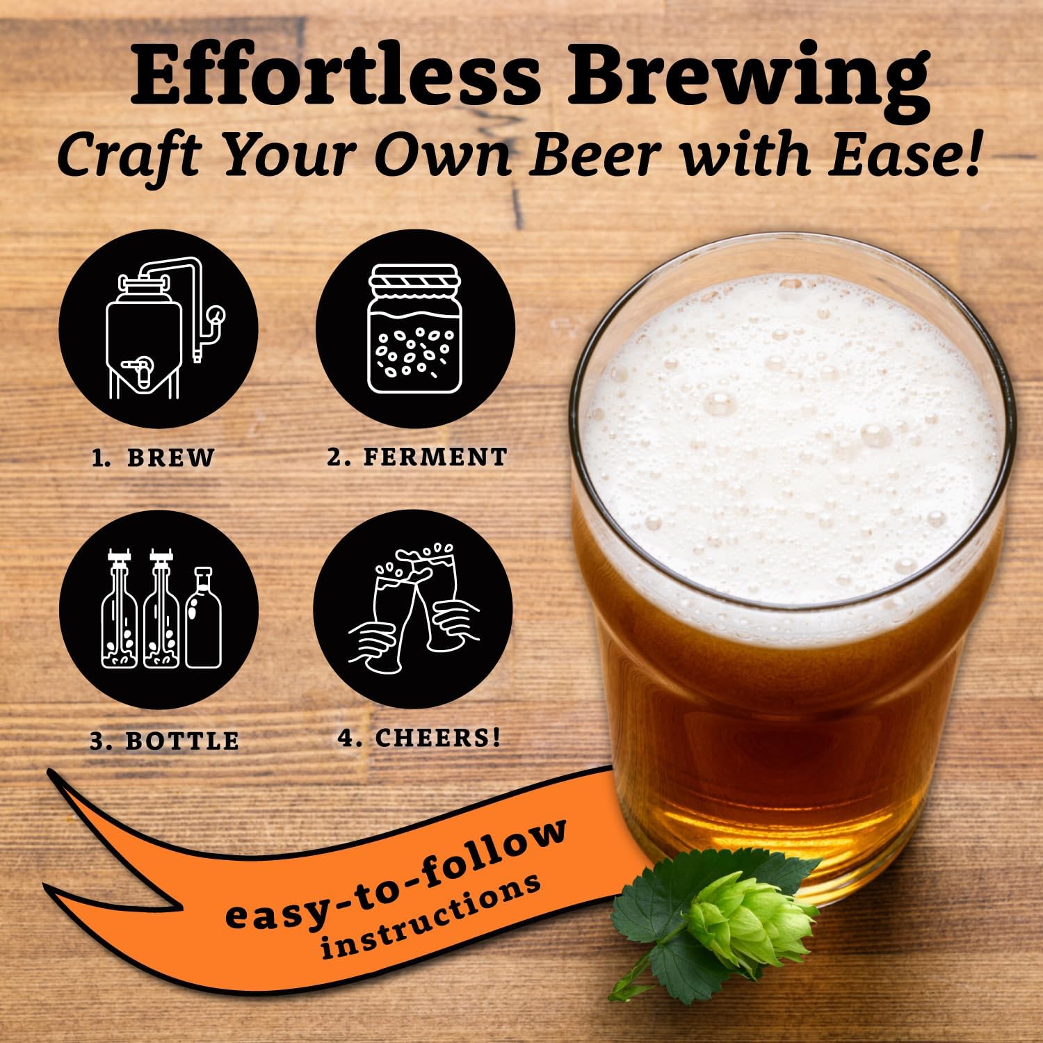 My Brew Supply Orange Wheat Beer Extract Kit | Bavarian Wheat Dry Malt Extract | Golden Light Dry Malt Extract | Caramel Malt | Flaked Wheat Grains