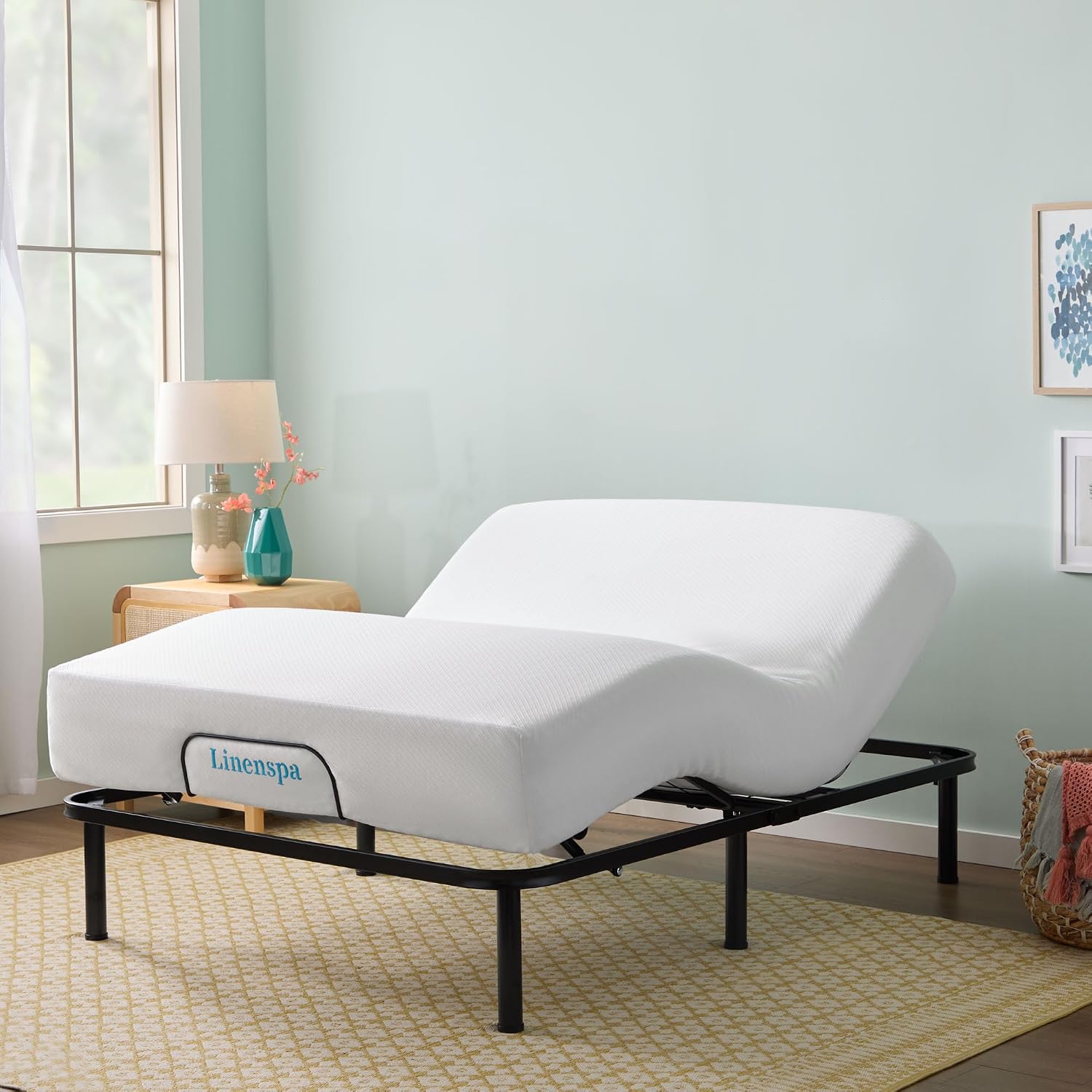 Linenspa Adjustable Bed Base — Motorized Head and Foot Incline — Full