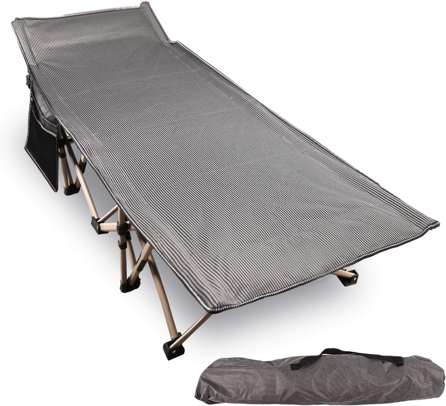 REDCAMP Oversized Camping Cots for Adults 500lbs, 33.5'' Extra Wide Tall Sleeping Cots Heavy Duty, XL Cots Portable for Outdoor Indoor Office