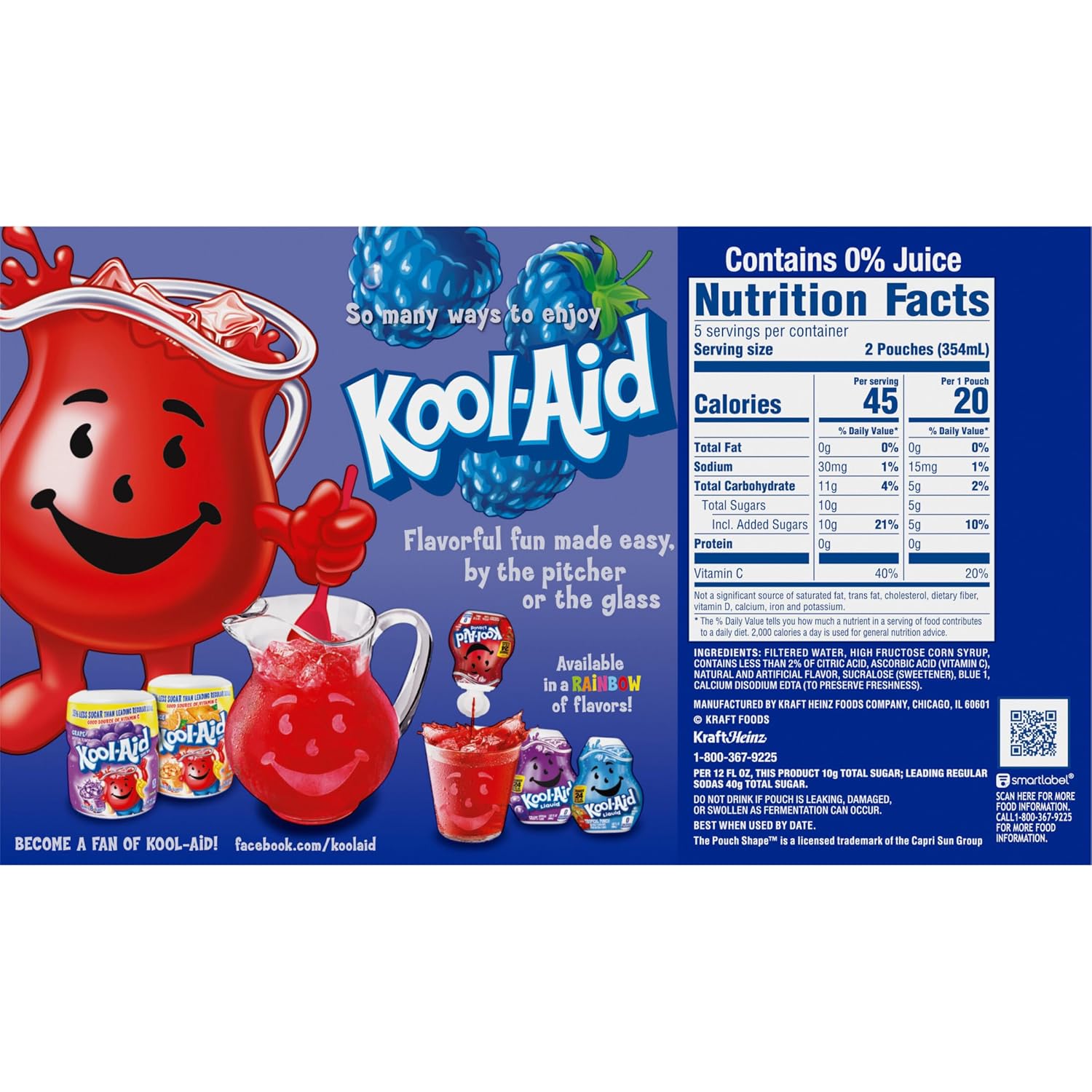Kool-Aid Juice Drink, 40 ct Pack, Grape Flavored, 4 Boxes of 10 Pouches