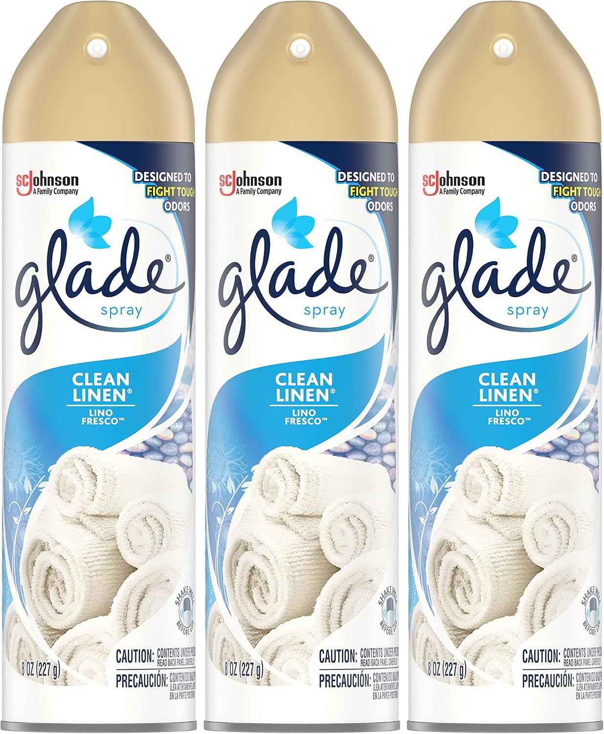 Glade Air Freshener 8 Oz Clean Lenin 3-Pack