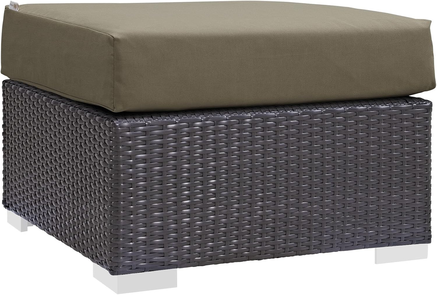 Modway Convene Wicker Rattan Outdoor Patio Loveseat in Espresso White