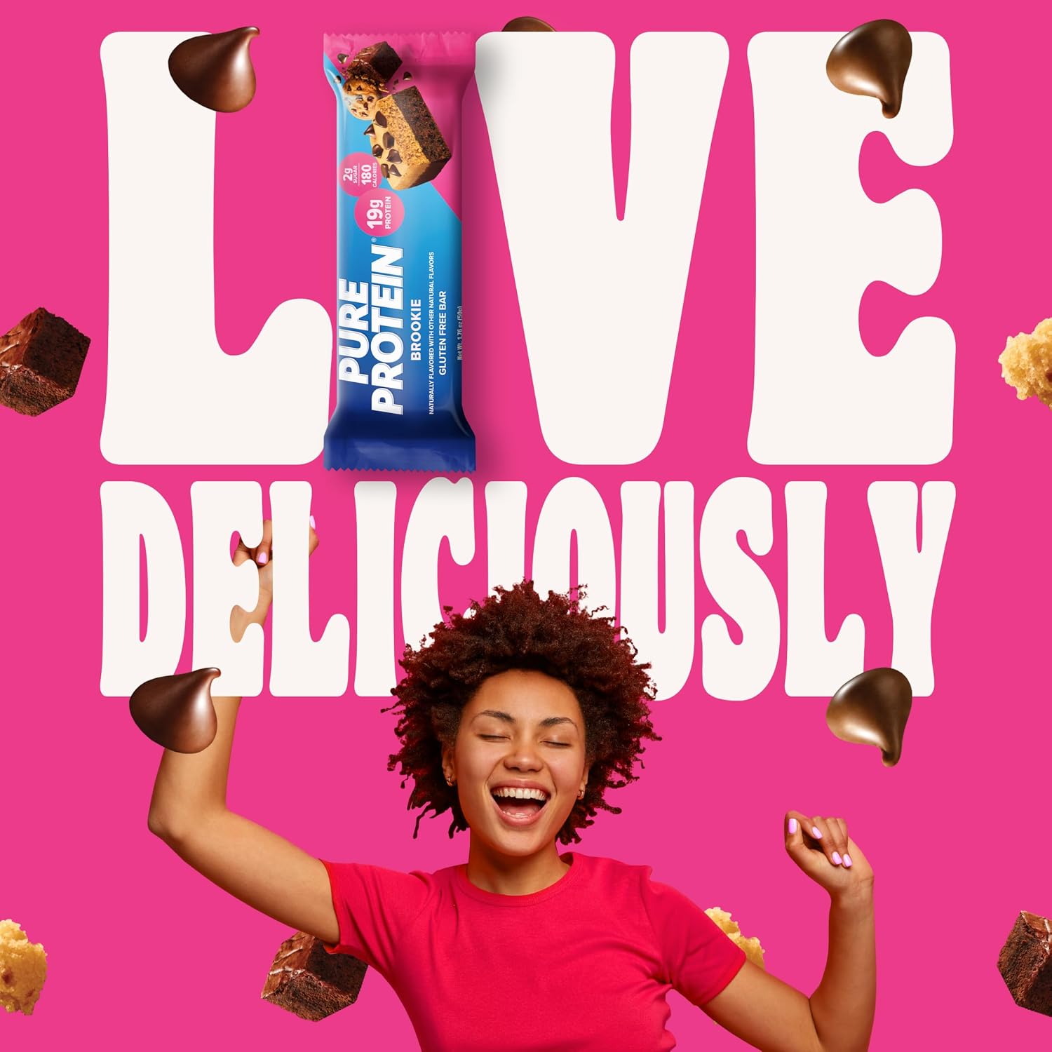 Pure Protein Chocolate Deluxe Protein Bars, 21g Protein, Gluten Free, 12 Ct