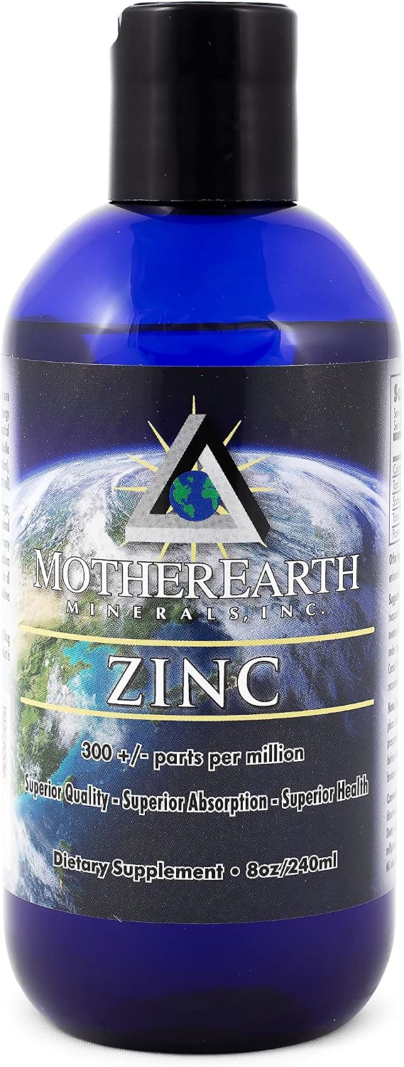 Mother Earth Minerals Ionic Liquid Zinc Supplement High Absorption Angstrom Zinc Mineral Drops for Immune Support
