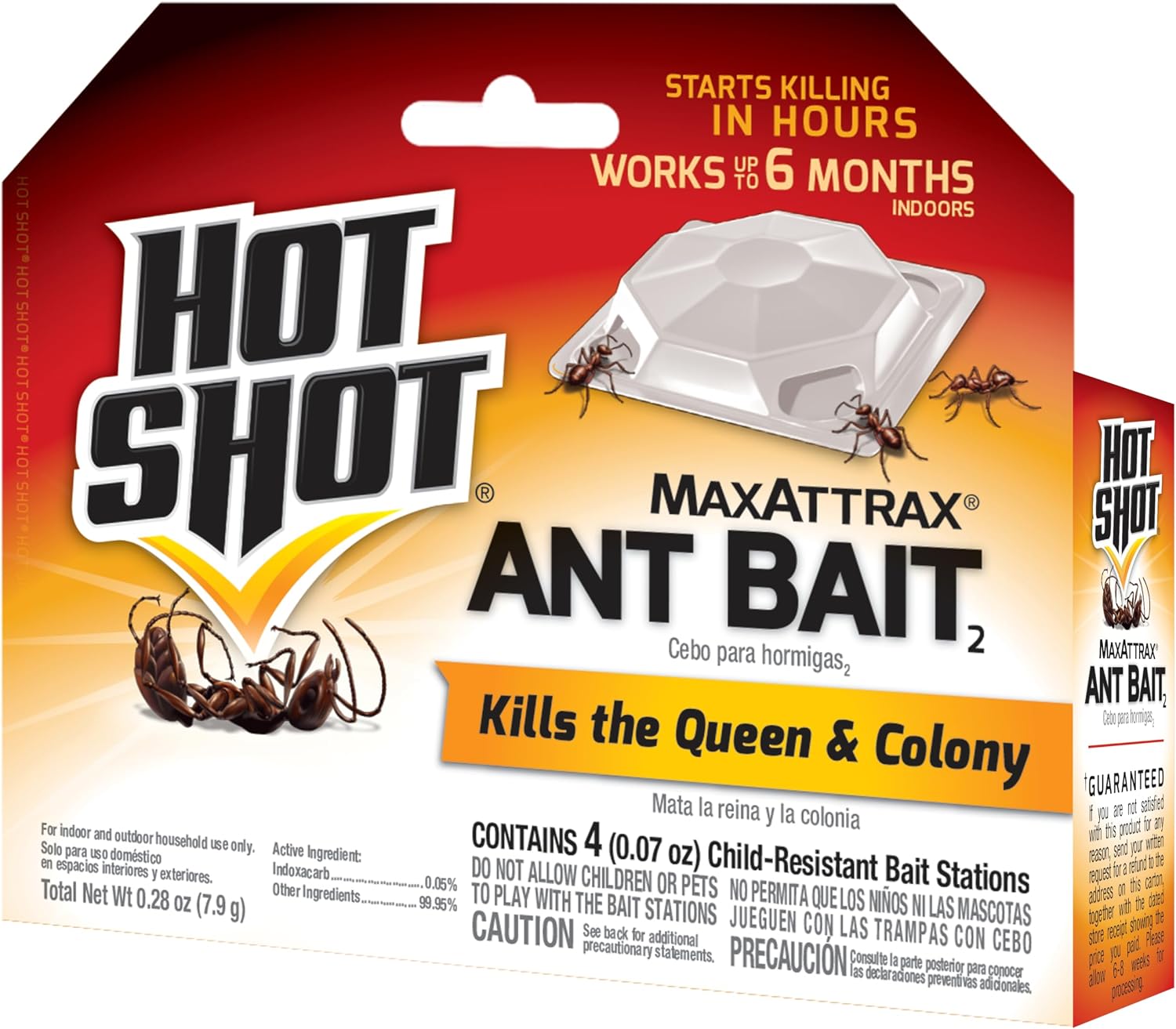 Hot Shot Ultra Liquid Ant Bait, Advanced Liquid Bait Technology Kills Common Household Ants Fast With No Drips Or Spills, 4 Count, Pack of 1 | Kills Common Household Ants In 24 Hours, For Indoor & Outdoor Use, Bait Stations Kill Ants With No Drip or Spil…